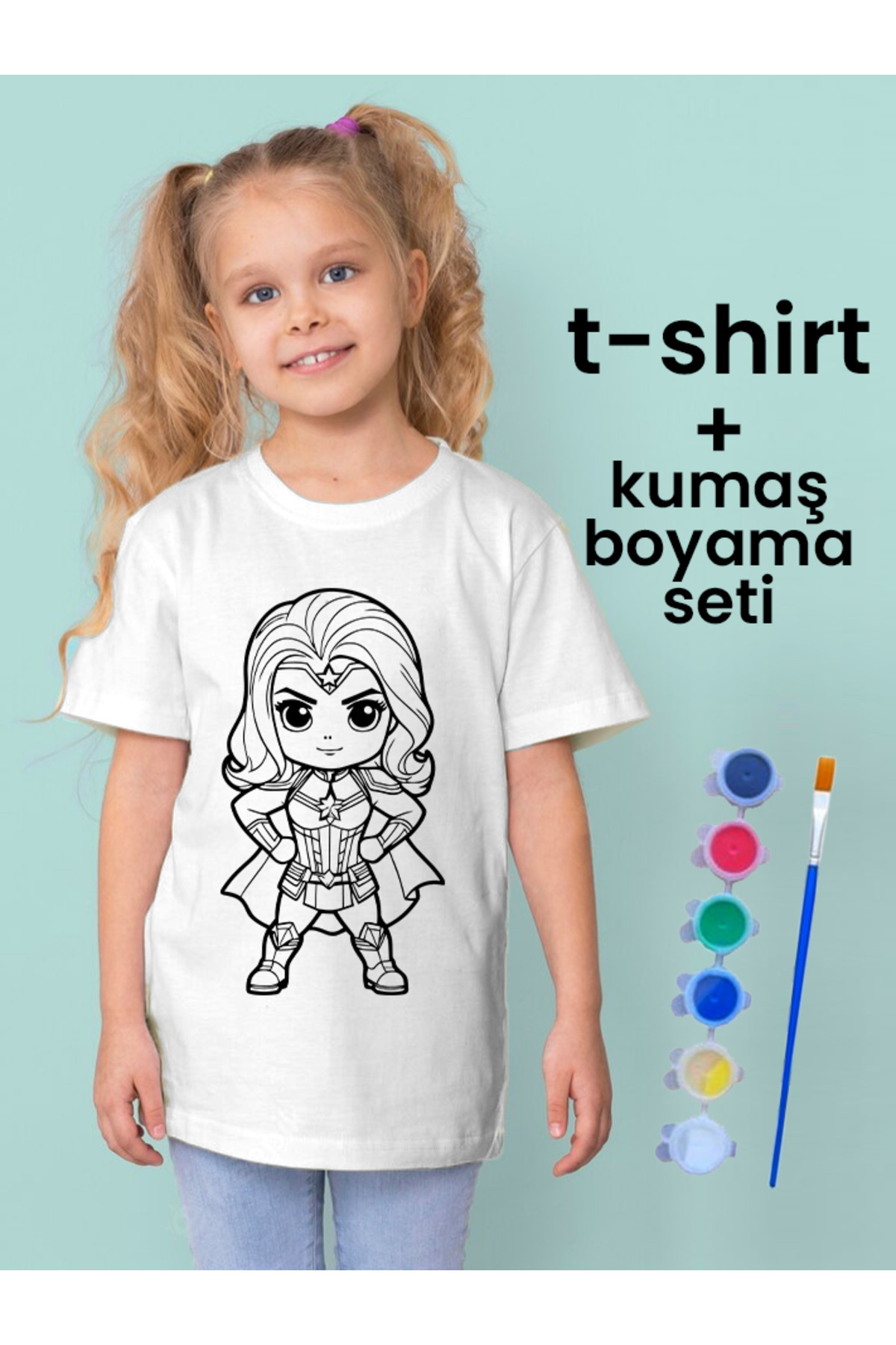 Çocuk Tişört Boyama Seti – Çocuk Full Set Fırçalı, Kreatif Elbise