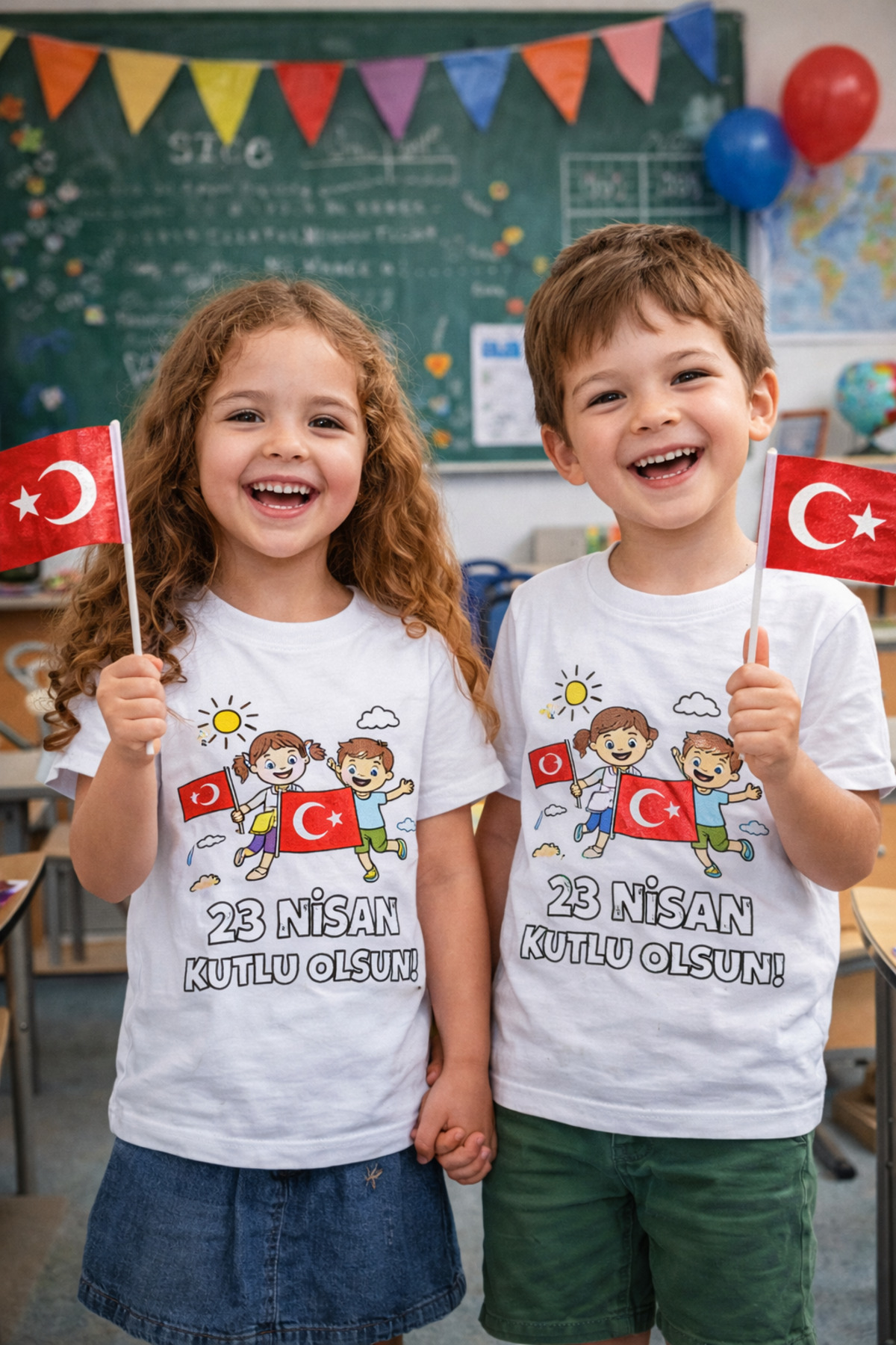 Çocuk Tişört Boyama Seti – Bayram 23 Nisan Boyanabilir Tişört Eği