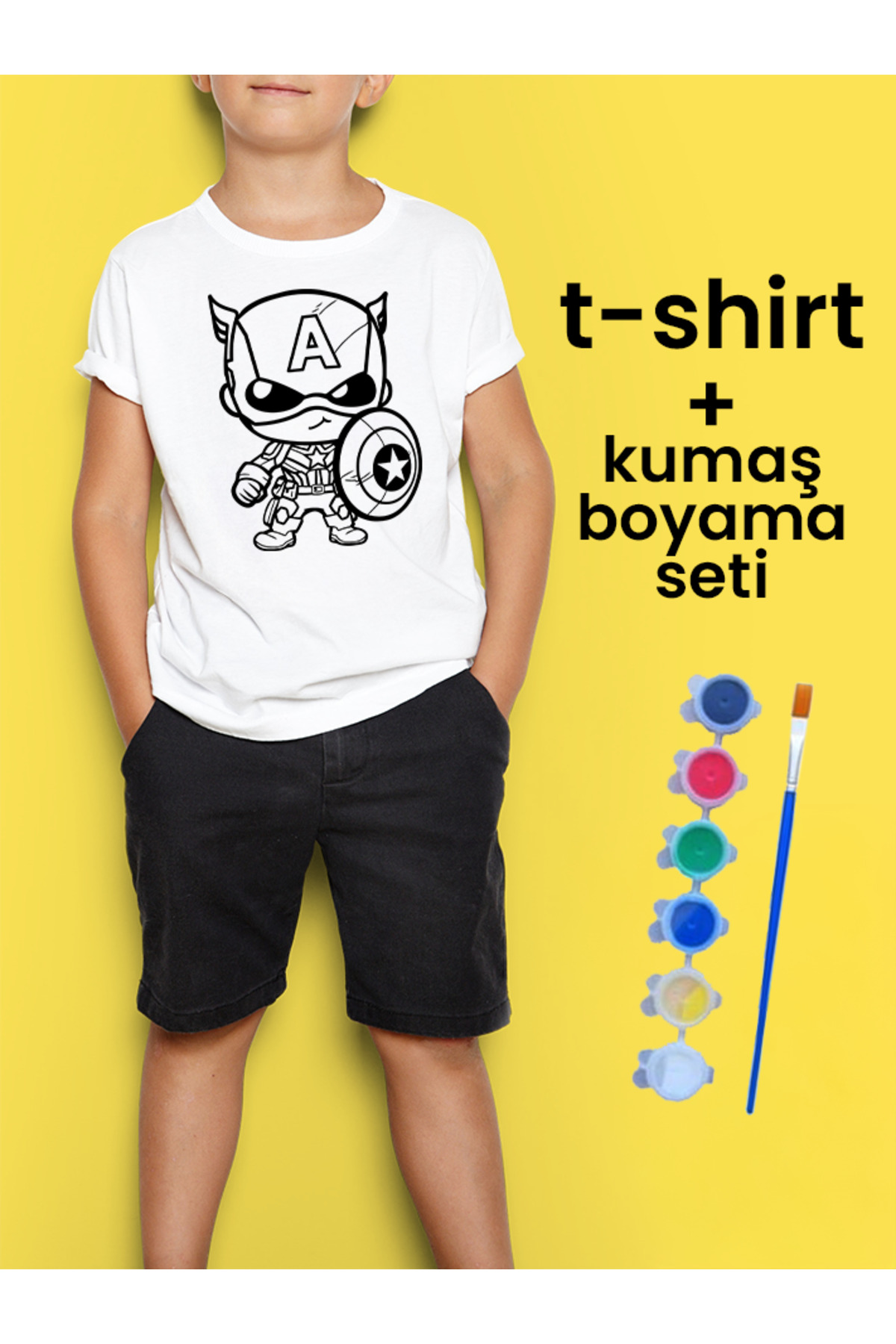 Çocuk Tişört Boyama Seti – Çocuk Full Set Fırçalı, Kreatif Elbise