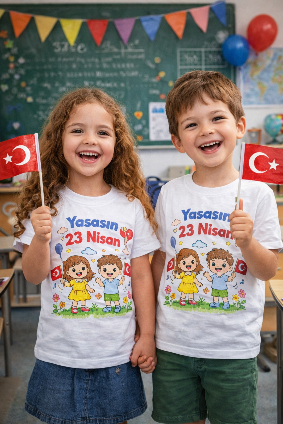 Çocuk Tişört Boyama Seti – Bayram 23 Nisan Boyanabilir Tişört Eği