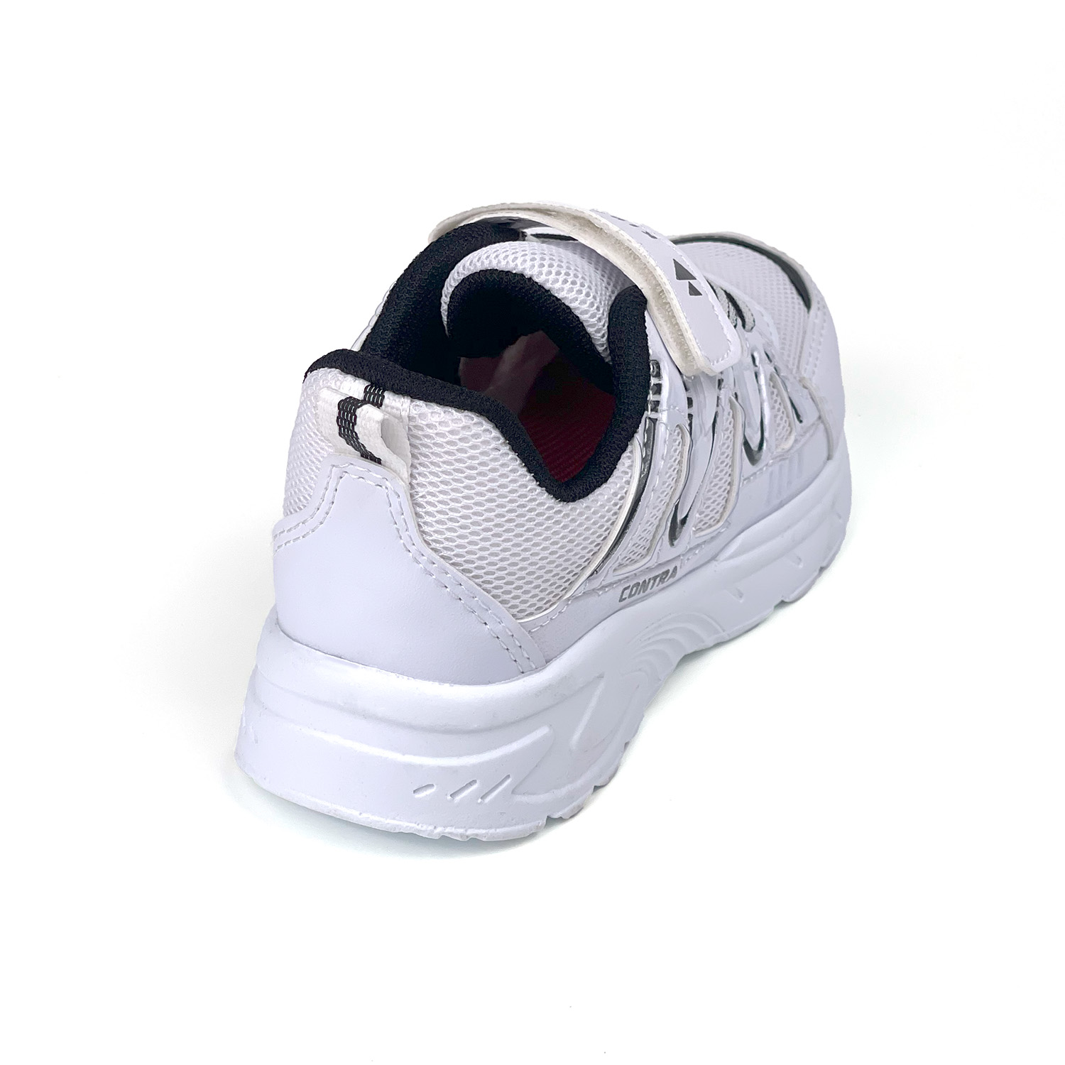 Çocuk Unisex Beyaz Siyah Cırtlı Rahat Günlük Sneaker Spor Ayakkab