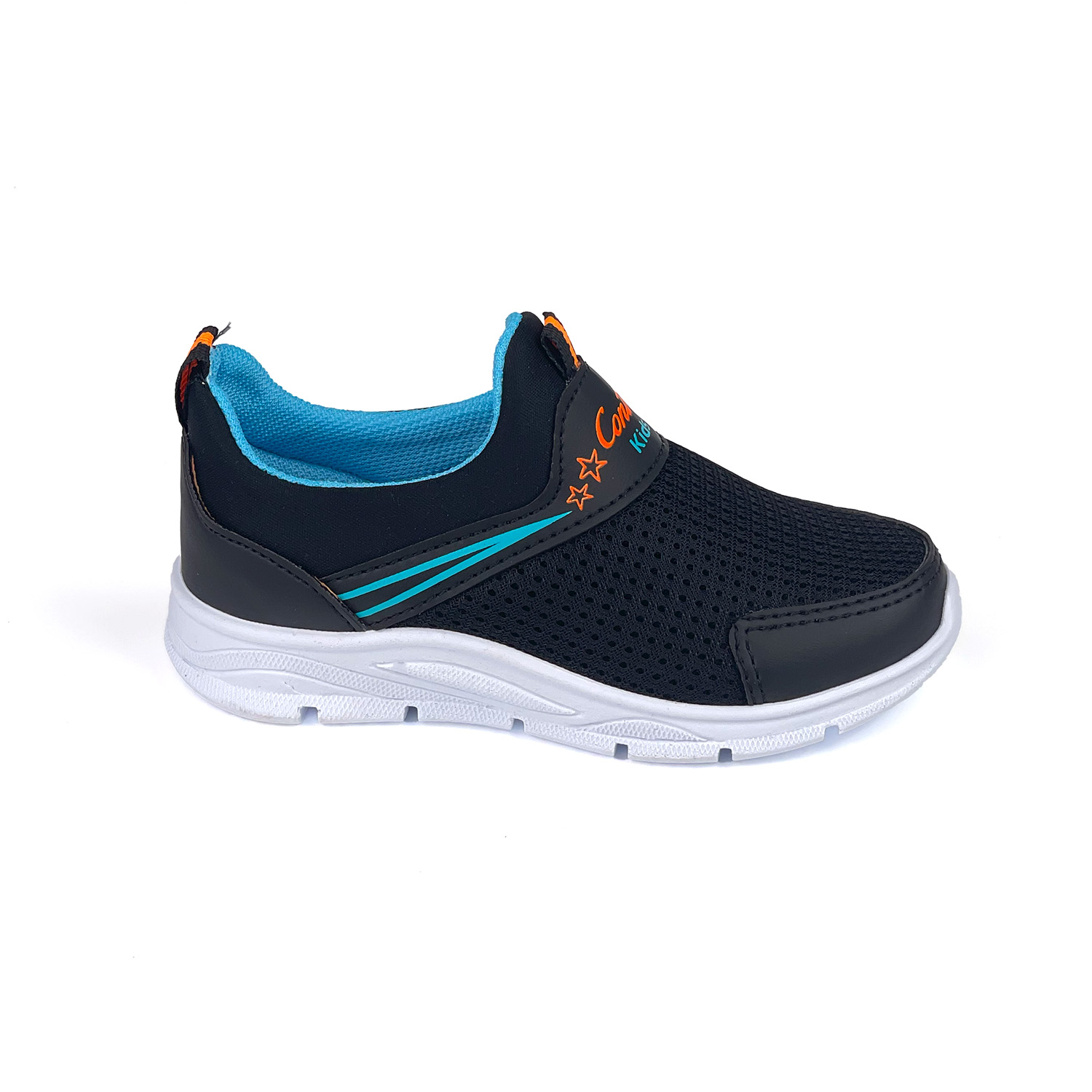 Kajila Çocuk Unisex Siyah Turkuaz Bağcıksız Slip-On Rahat Kalıp Günlük S