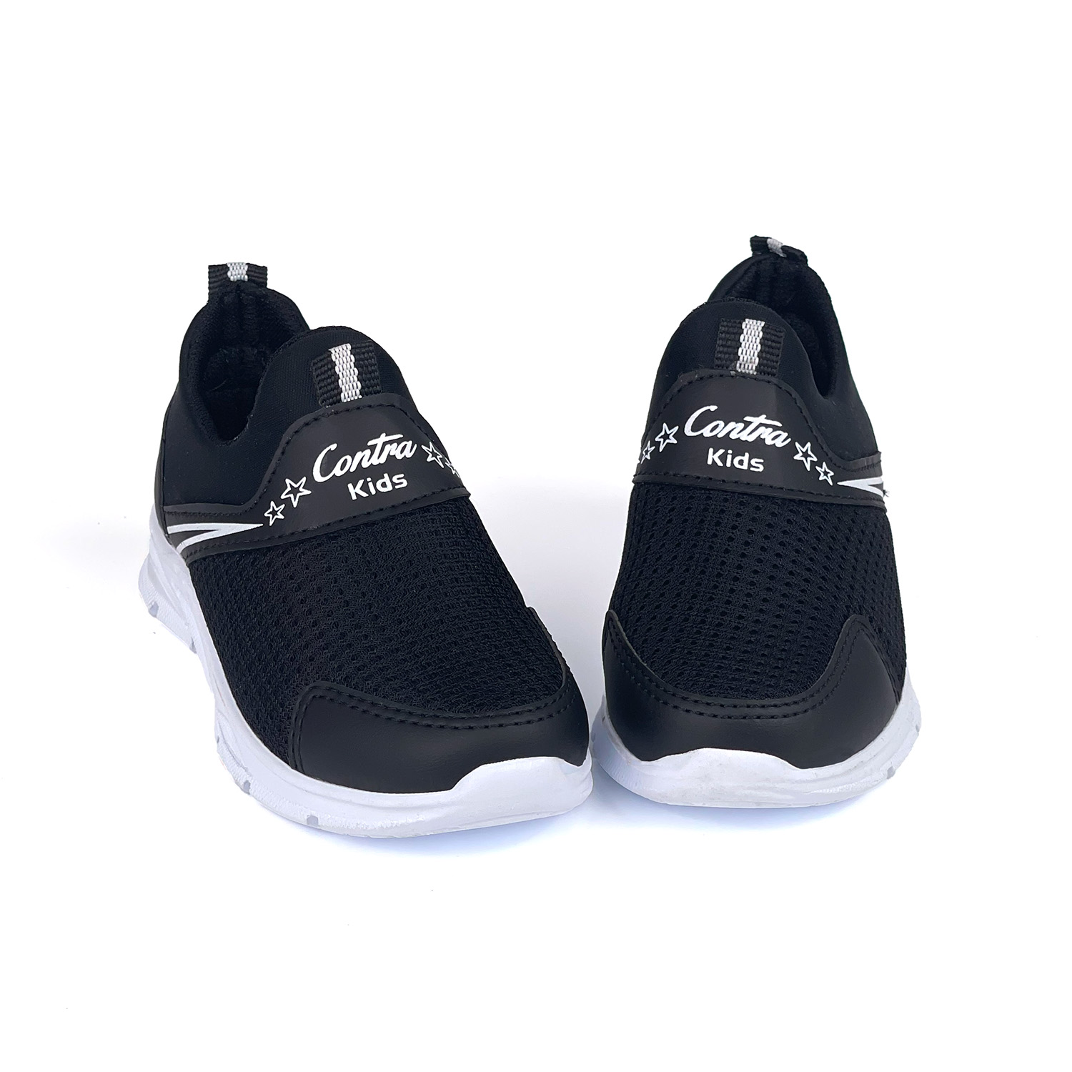 Kajila Çocuk Unisex Siyah Beyaz Bağcıksız Slip-On Rahat Kalıp Günlük Sne