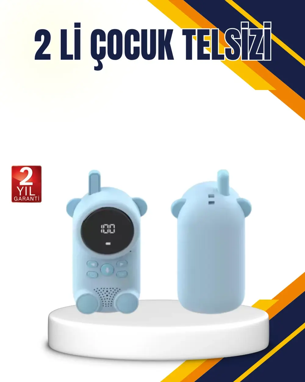 Çocuk ve Bebek Telsizi – 22 Kanal, VOX Modu, USB Şarjlı, Renkli E
