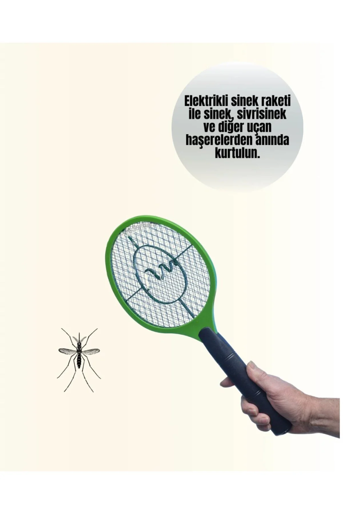 Çocuk Ve Evcil Hayvan Dostu Elektrikli Sinek Raketi | Güvenli Kul