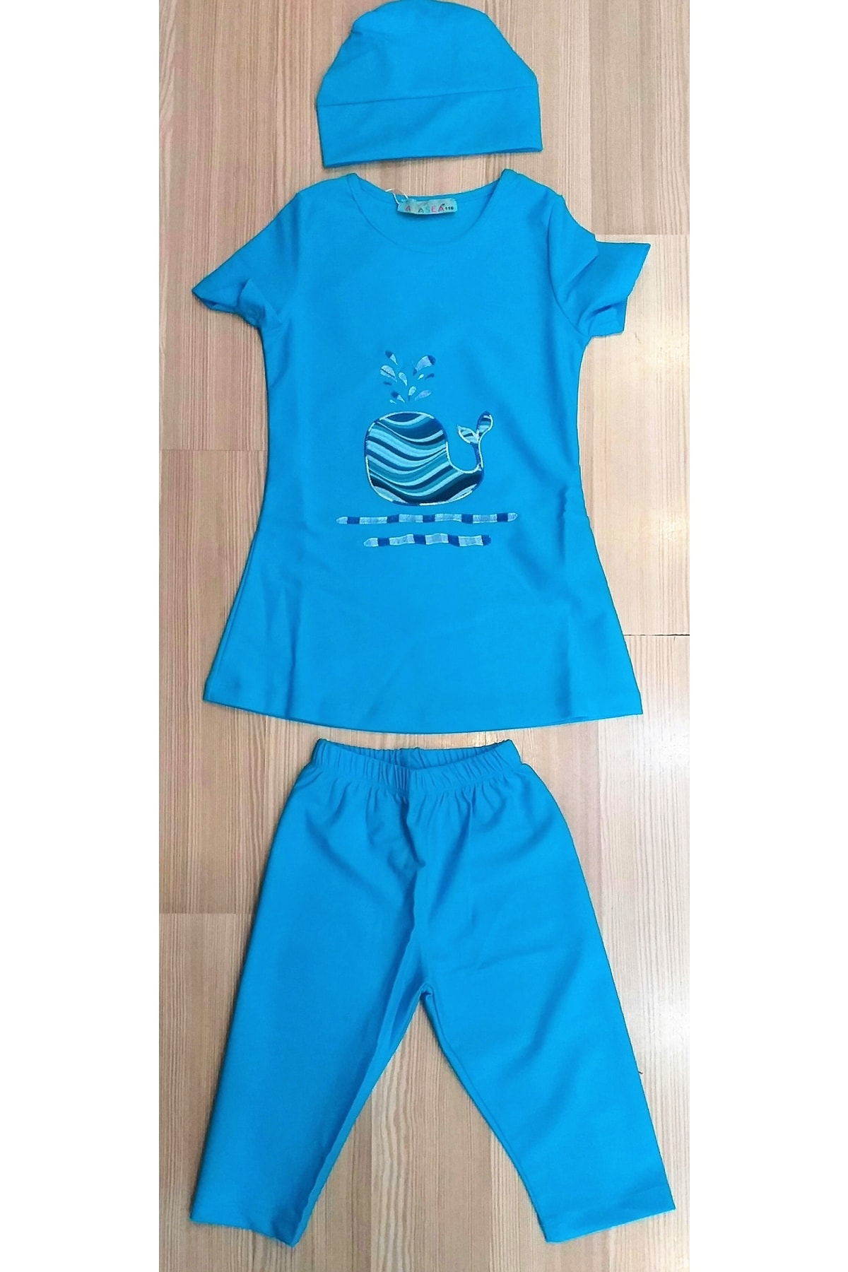 Adasea Çocuk Yarim Kol Kisa Taytli Havuz Mayo Turkuaz