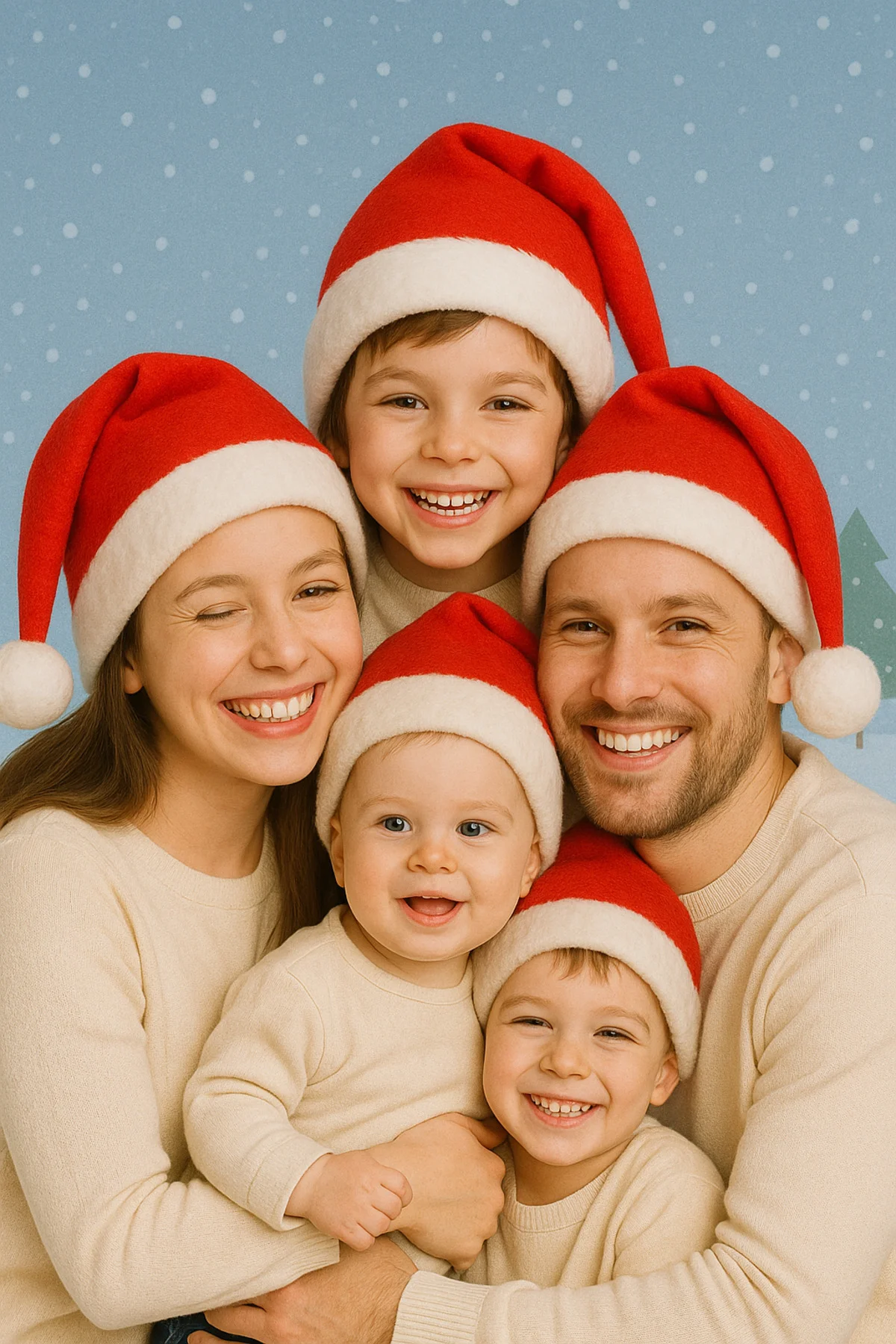 Çocuk Yılbaşı Noel Şapkası Polar Kumaşlı Beyaz Ponponlu Kırmızı P