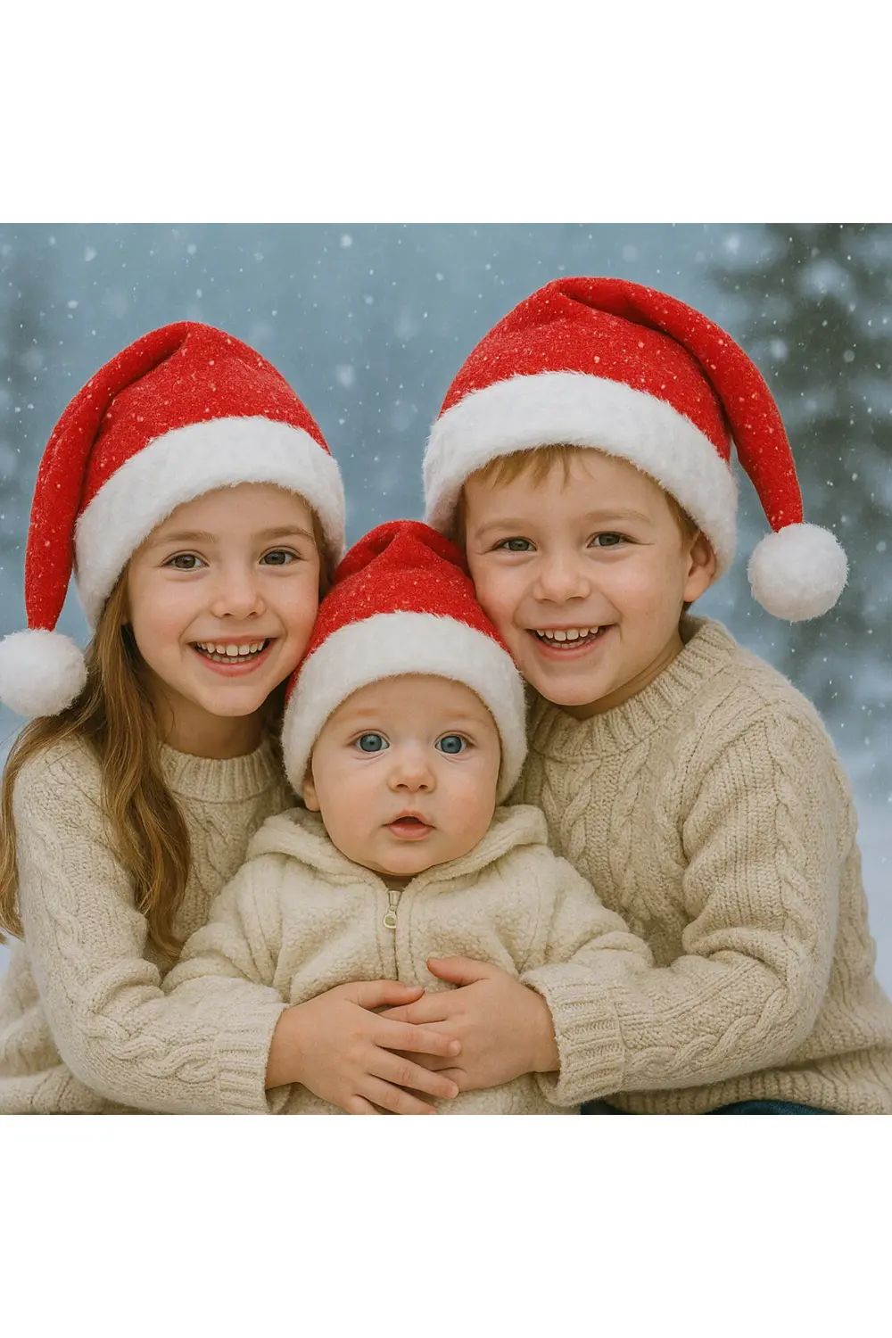 Parti Kırtasiye Çocuk Yılbaşı Noel Şapkası Polar Kumaşlı Beyaz Ponponlu Kırmızı P