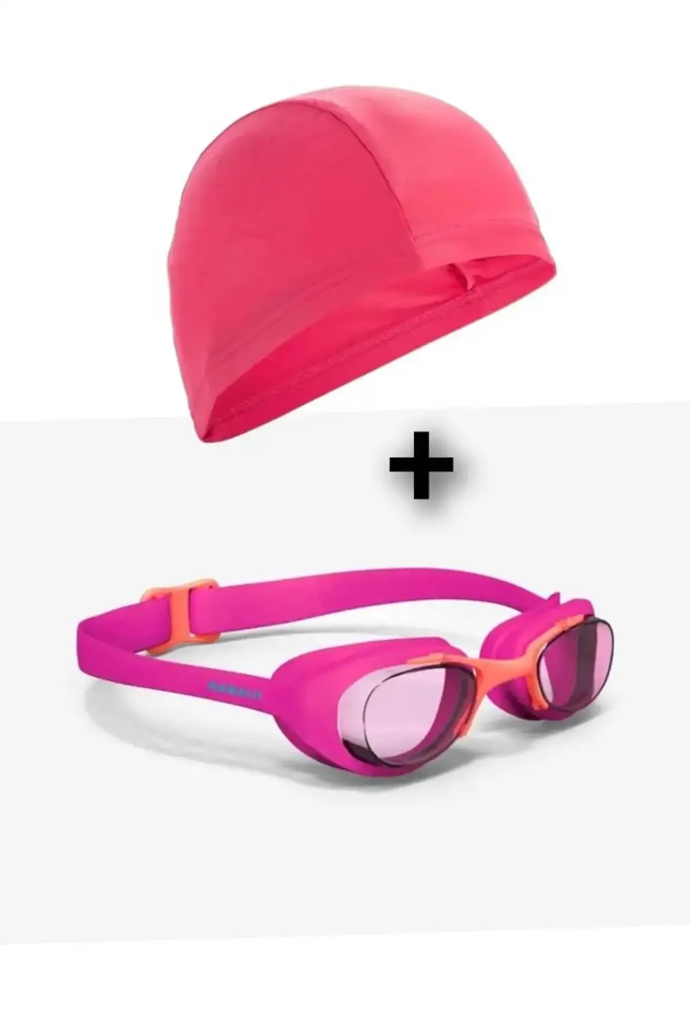 Çocuk Yüzücü Gözlüğü - Pembe/turuncu - Şeffaf Camlar  ve Yüzücü B