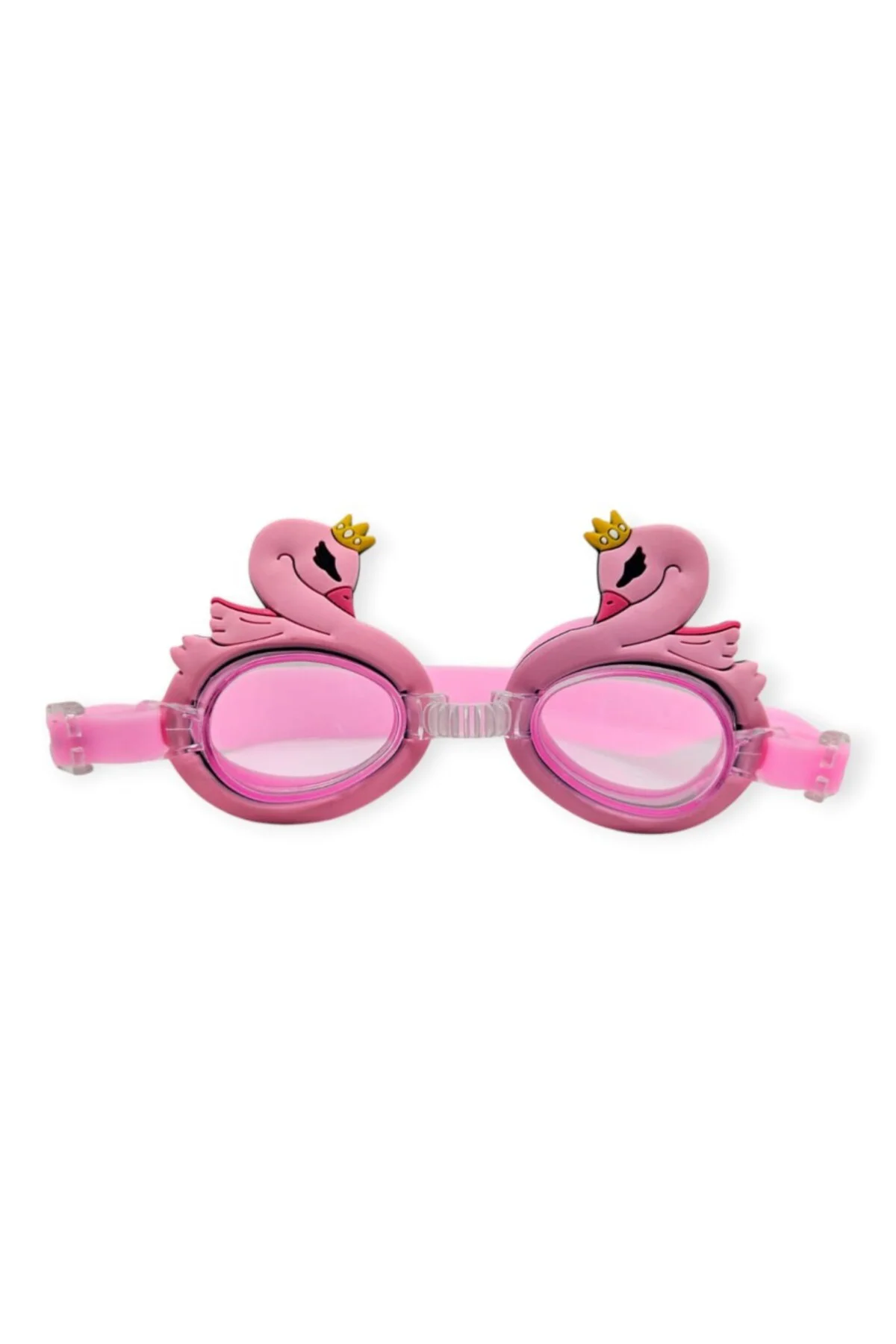 Çocuk Yüzücü Gözlüğü Silikon Taşıma Çantalı Pembe Kuğu - 9014 (Li
