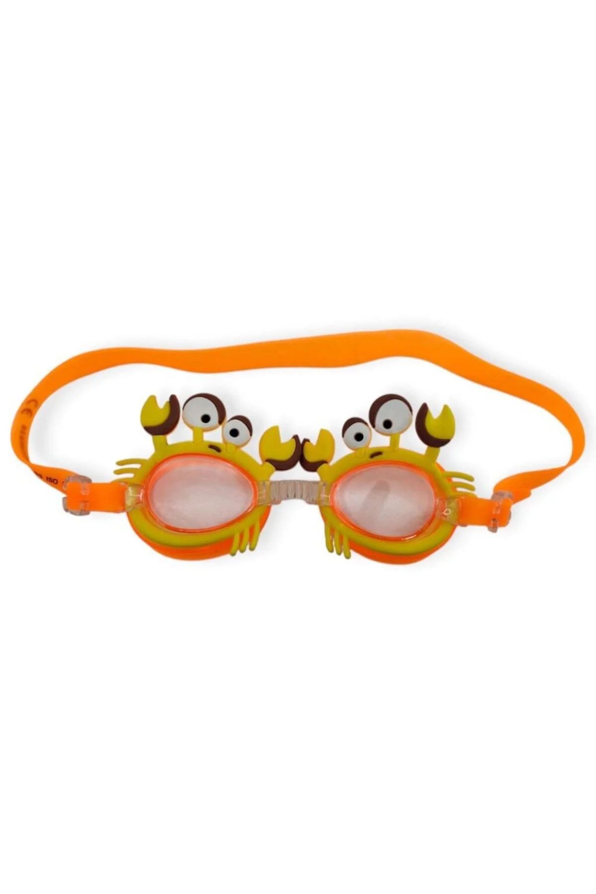 Çocuk Yüzücü Gözlüğü Silikon Taşıma Çantalı Turuncu Yengeç - 9014
