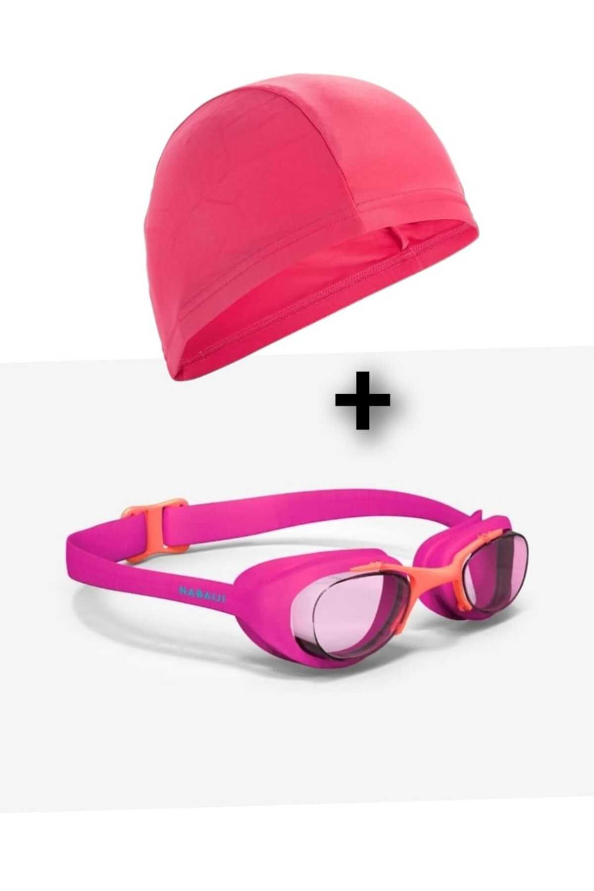 Çocuk Yüzücü Gözlüğü - Pembe/turuncu - Şeffaf Camlar  ve Yüzücü B