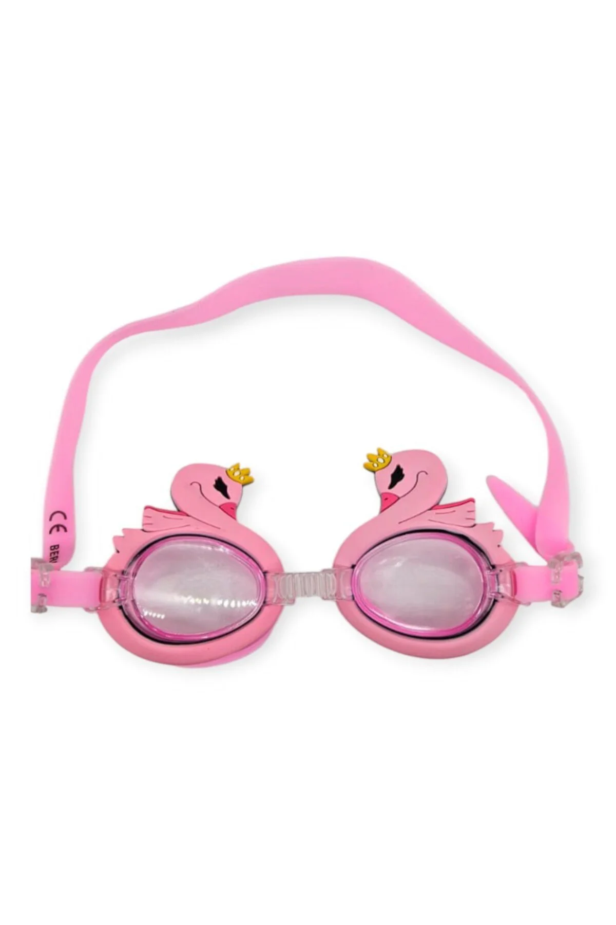 Çocuk Yüzücü Gözlüğü Silikon Taşıma Çantalı Pembe Kuğu - 9014 (Li
