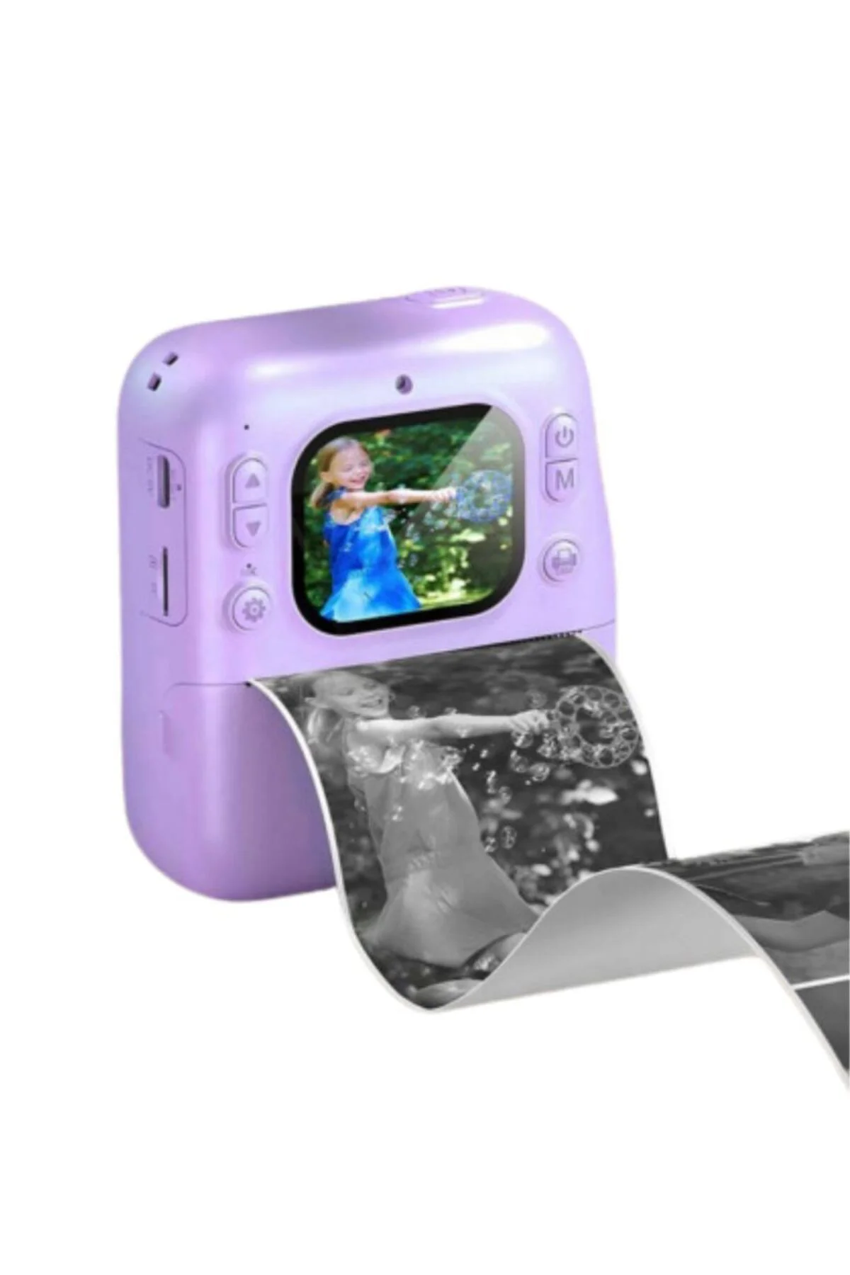 Çocuklar İçin Anında Baskılı Kamera HD Ekran 4 Rulo Kağıt 5 Kalem Set Hediyeli