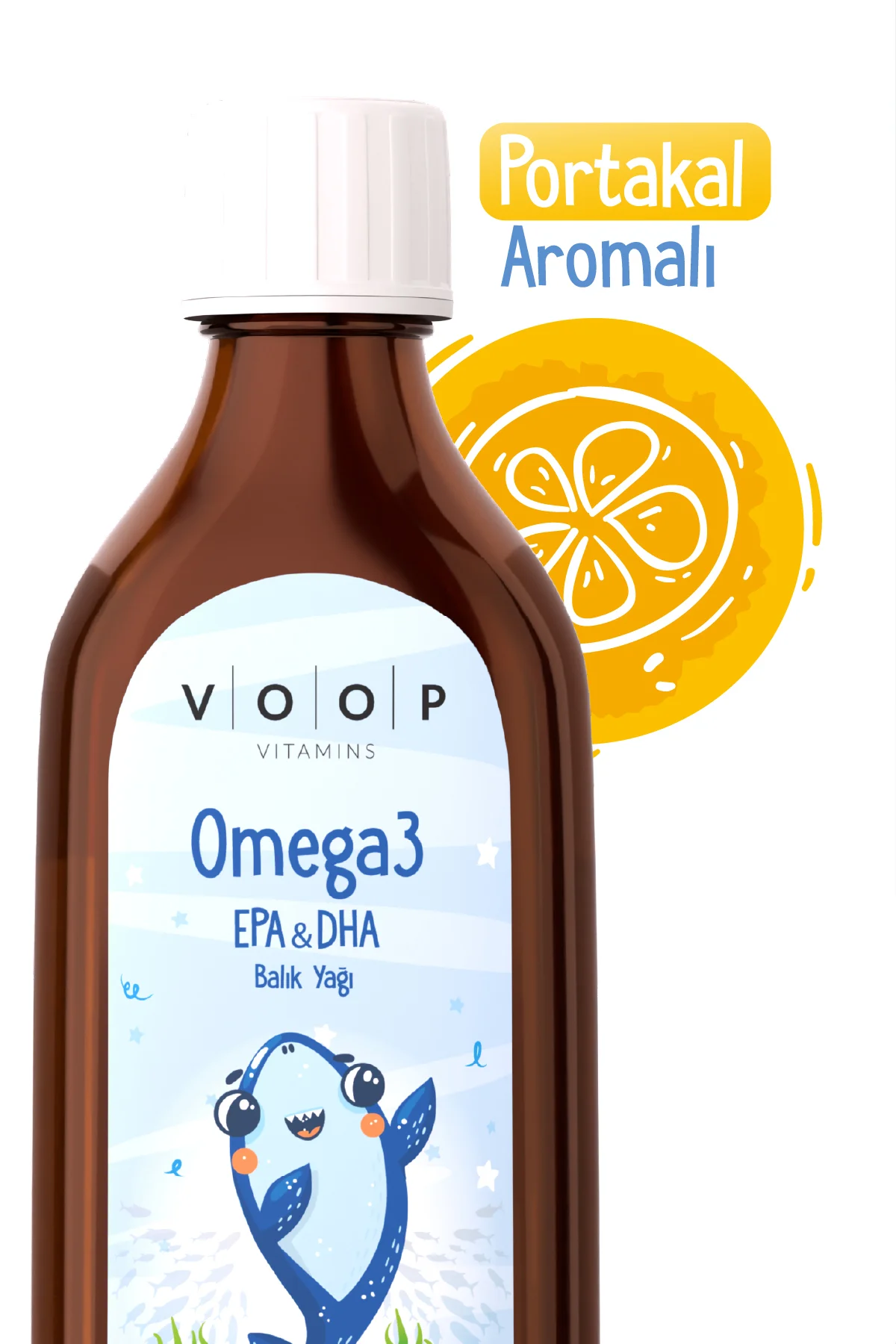 Çocuklar için Balık Yağı Omega 3 Portakal Aromalı Şurup | Yüksek EPA & DHA Kaynağı  - 150 ml