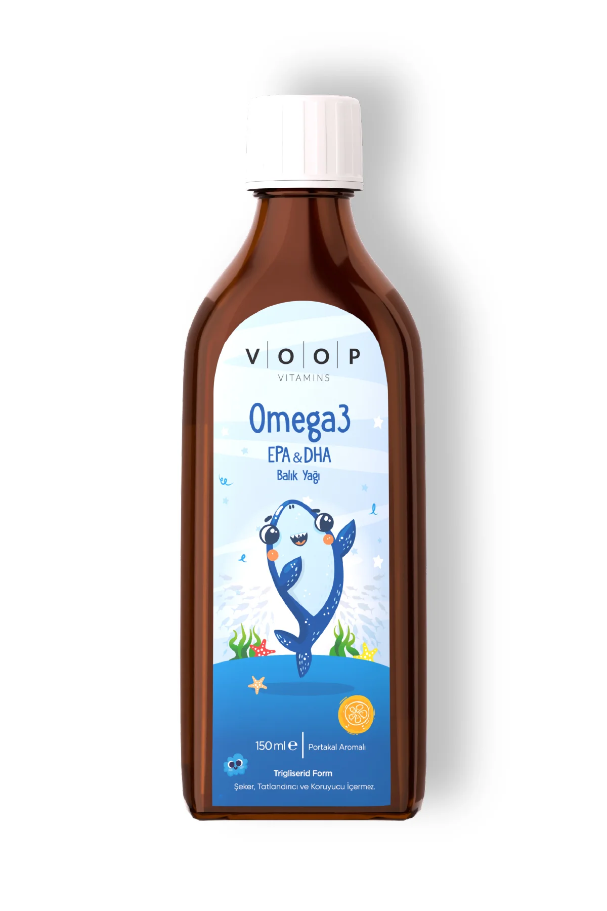 Çocuklar için Balık Yağı Omega 3 Portakal Aromalı Şurup | Yüksek EPA & DHA Kaynağı  - 150 ml