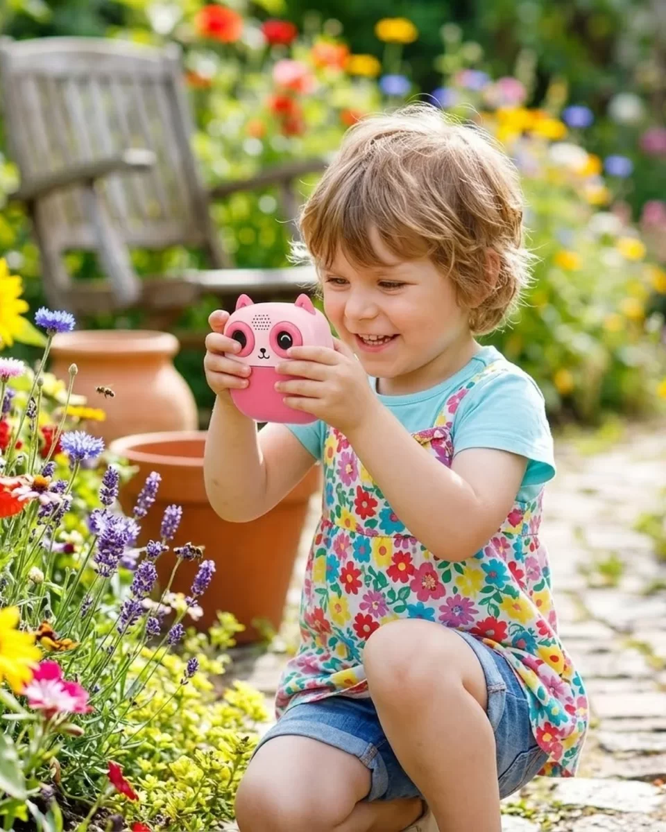 Çocuklar İçin Baskılı Mini Kamera ve Kalem Seti - Hediyelik Fotoğraf Makinesi