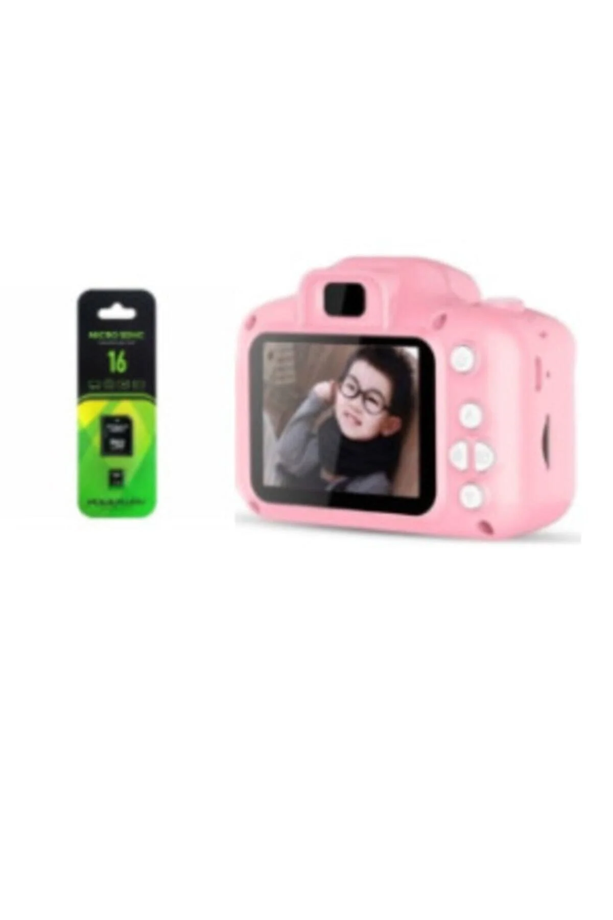 Çocuklar için dijital fotoğraf makinesi pembe SD kartlı 10-15 MP 1-15x optik zoom