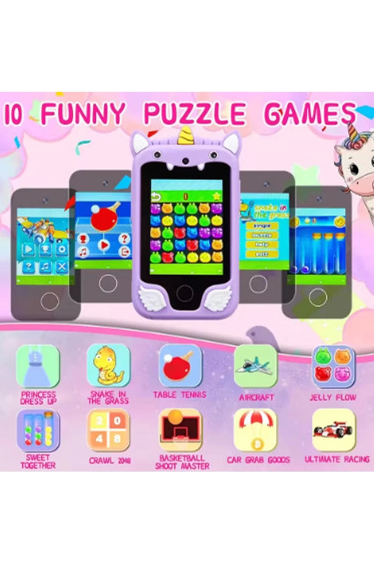 Çocuklar İçin Eğitici Telefon Dokunmatik Ekran Çift Kameralı Fene