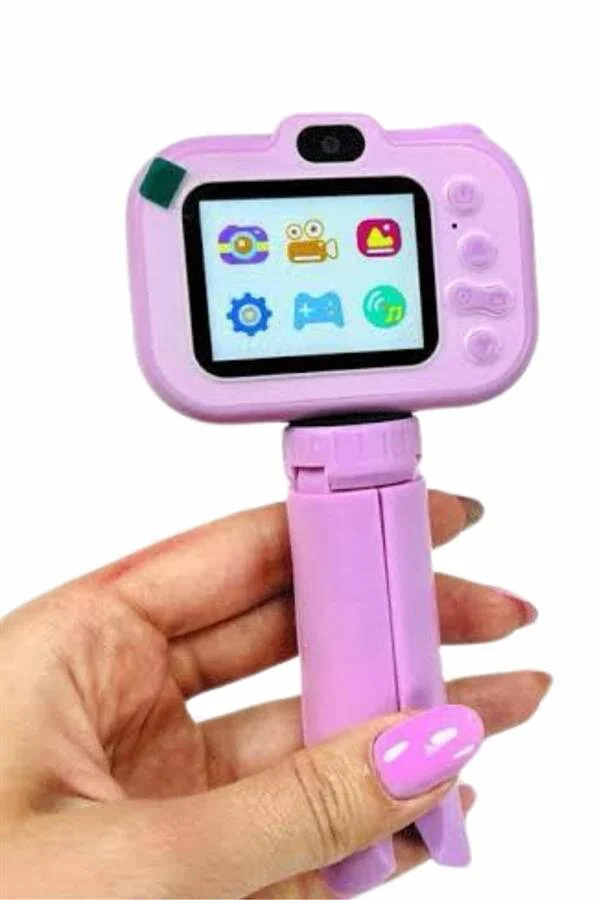 Çocuklar İçin Eğitici Video Kamera Ayaklı Mini Fotoğraf Makinesi 1080P HD