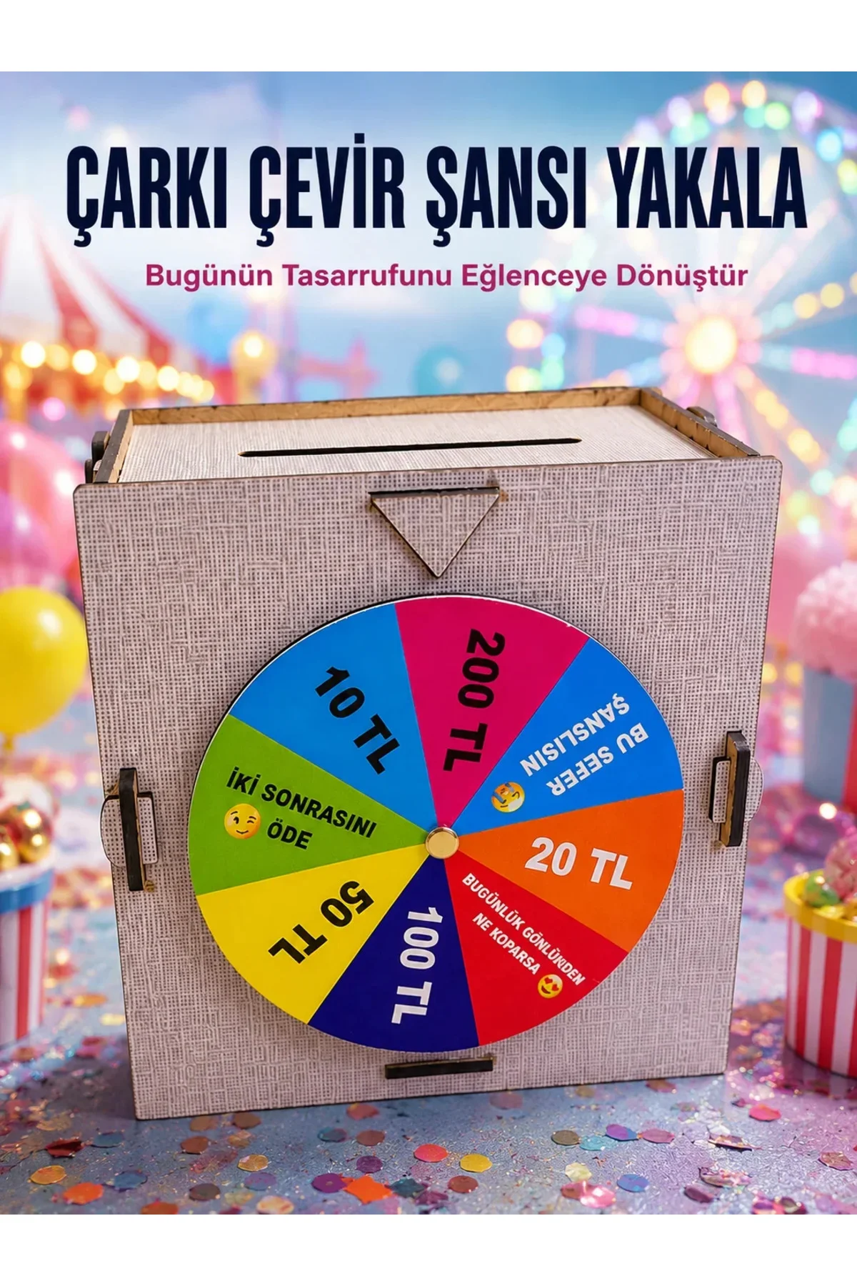 Çocuklar İçin Eğlenceli Tasarruf Oyunu Şans Çarklı Ahşap Kumbara Para Biriktirme Kutusu Çocuklar İçin Eğlenceli Tasarruf Oyunu Şans Çarklı Ahşap Kumbara Para Biriktirme Kutusu