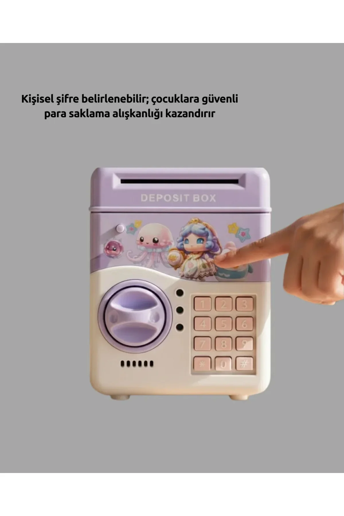 Çocuklar İçin Elektronik Şifreli Para Biriktirme Kumbarası Mor Çocuklar İçin Elektronik Şifreli Para Biriktirme Kumbarası Mor