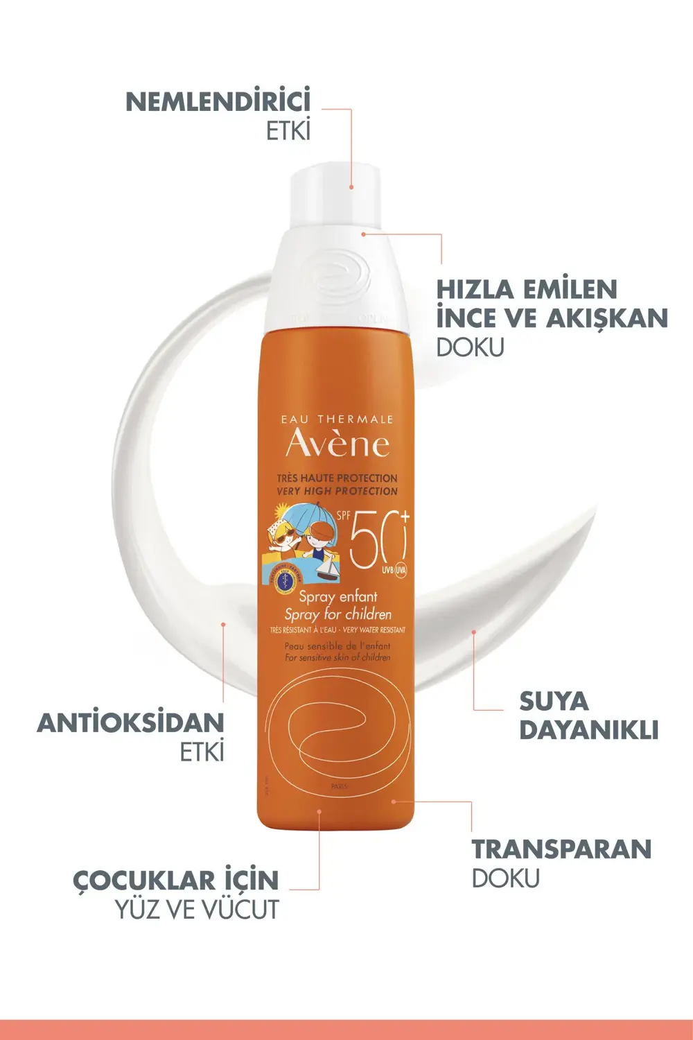 Çocuklar için Güneşten Koruyucu SPF 50+ Vücut Spreyi 200 ml