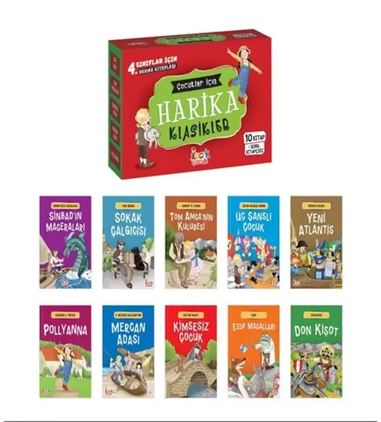 Çocuklar İçin Harika Klasikler– (10 Kitap+Soru Kitapçığı) Fiyatı, Yorumları ve Özellikleri