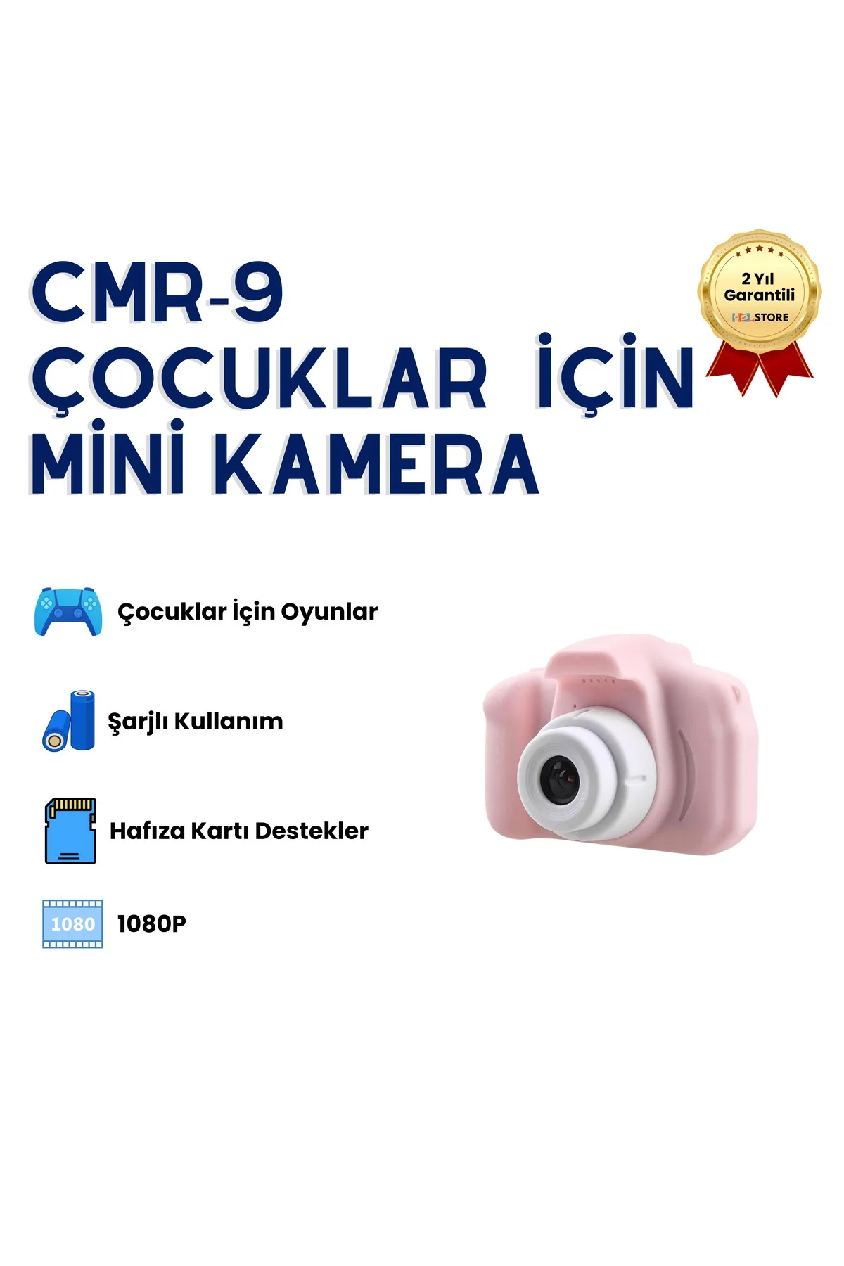 Çocuklar için mavi dijital fotoğraf makinesi SD kartlı 15-20 Mp 1-15x optik zoom