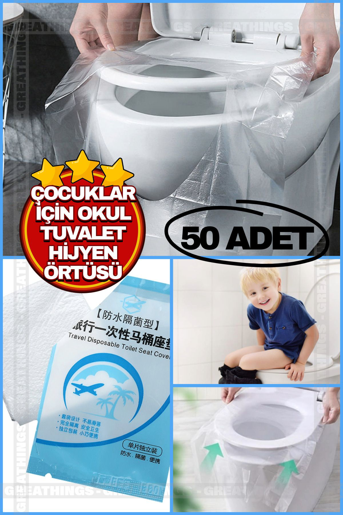 Çocuklar İçin Okul Klozet Kapak Örtüsü Pratik Kullanımlı Hijyenik