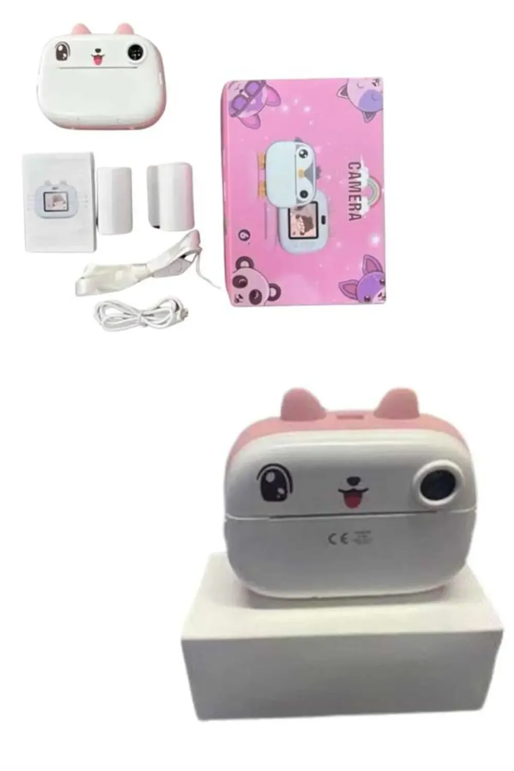 Çocuklar İçin Özel Fotoğraf Makinesi Farklı Desen Seçenekli 3 Ade