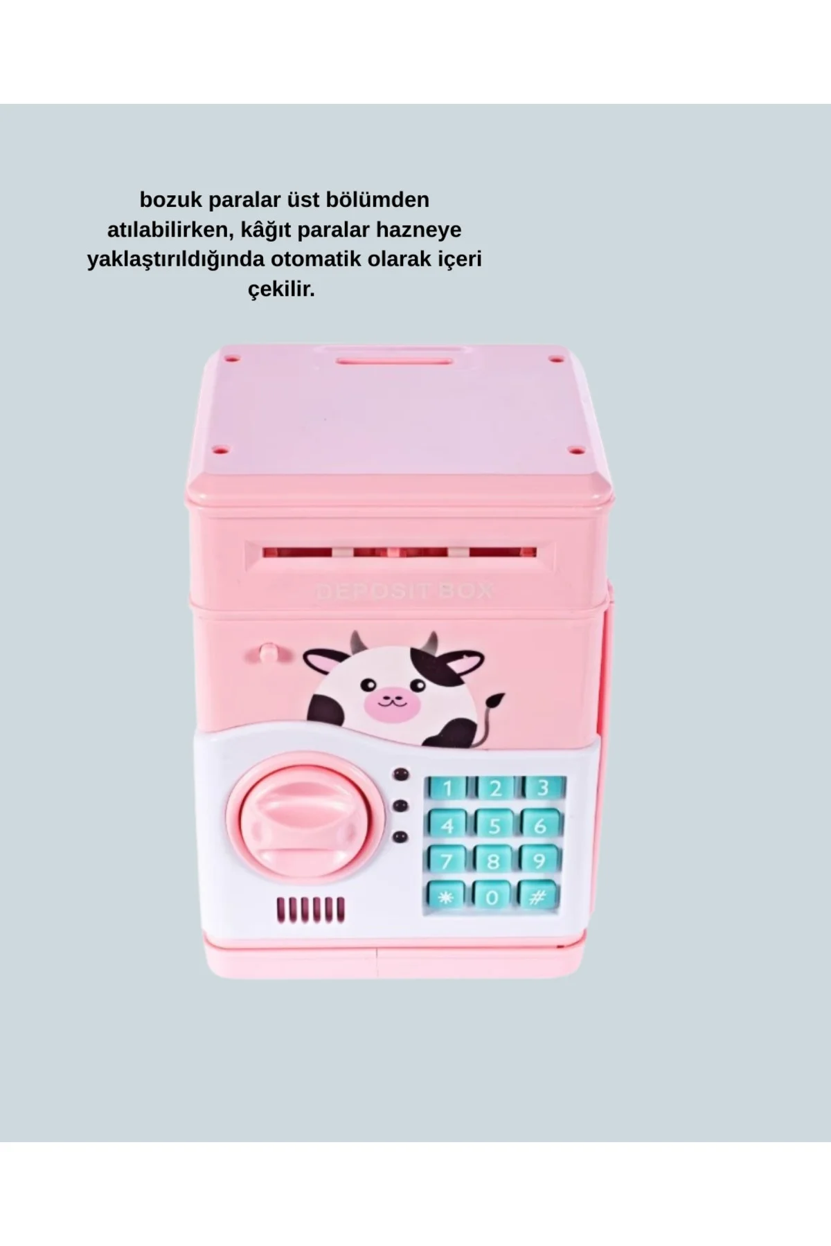 Çocuklar İçin Pembe ATM Görünümlü Elektronik Kumbara - Lisinya
