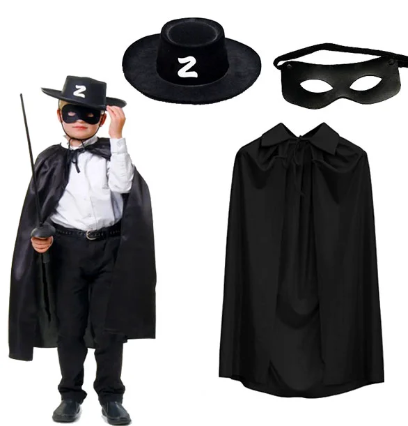 Çocuklar İçin Zorro Temalı Pelerin, Şapka ve Maske Seti Çocuklar İçin Zorro Temalı Pelerin, Şapka ve Maske Seti