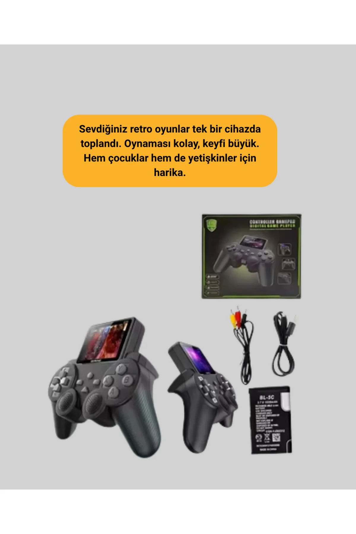 Çocuklar ve Yetişkinler İçin Uygun 500 Oyunlu Taşınabilir Mini Re