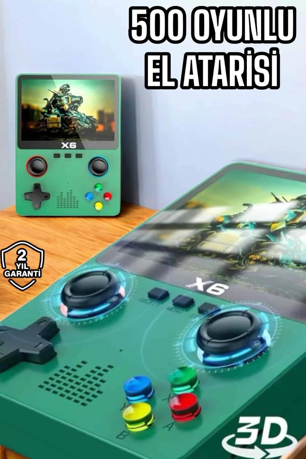 Çocuklara Özel 666 Oyunlu X6 Atari Video İzleme ve Müzik Dinleme 