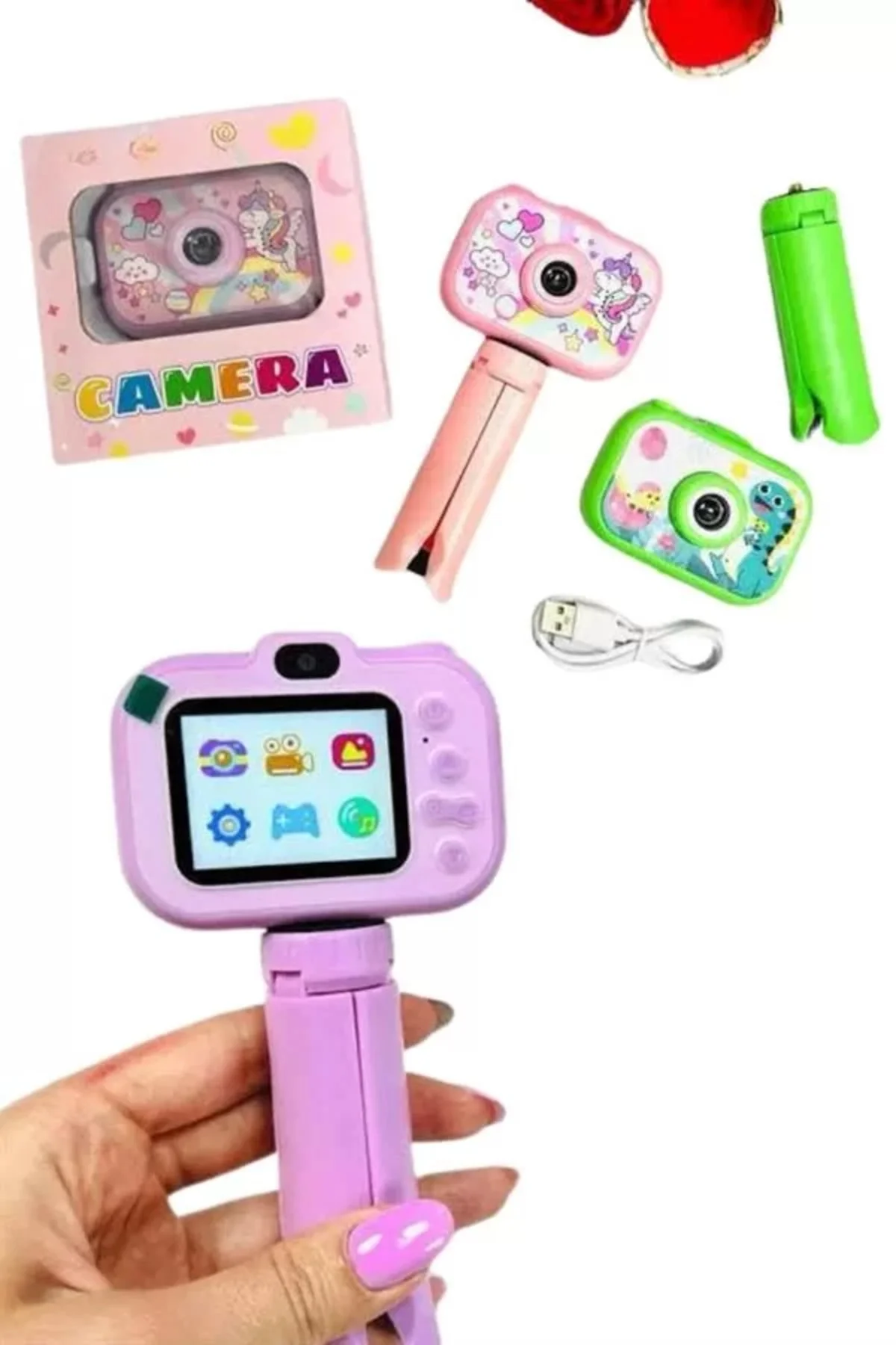 Çocuklara Özel Ayaklı Mini Fotoğraf Makinesi Dijital Lcd Ekran