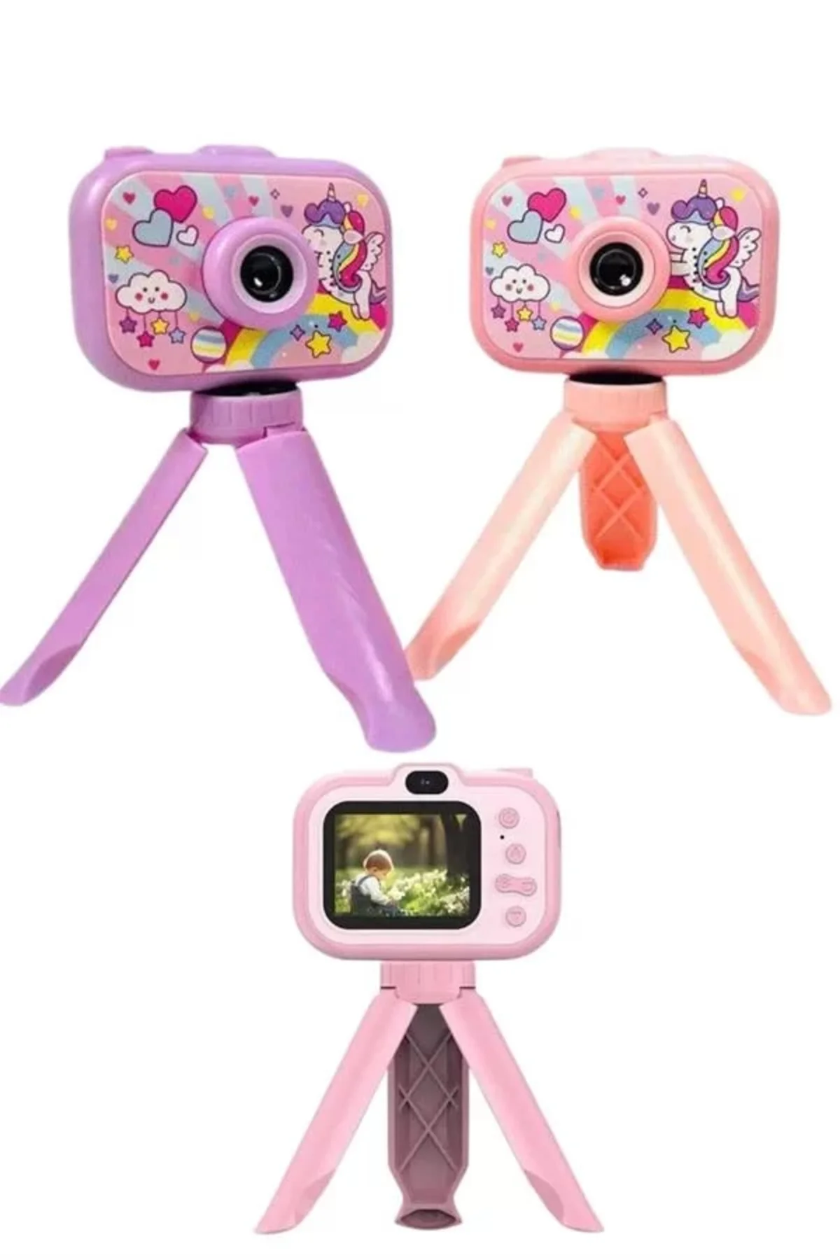 Çocuklara Özel Ayaklı Mini Fotoğraf Makinesi Dijital Lcd Ekran