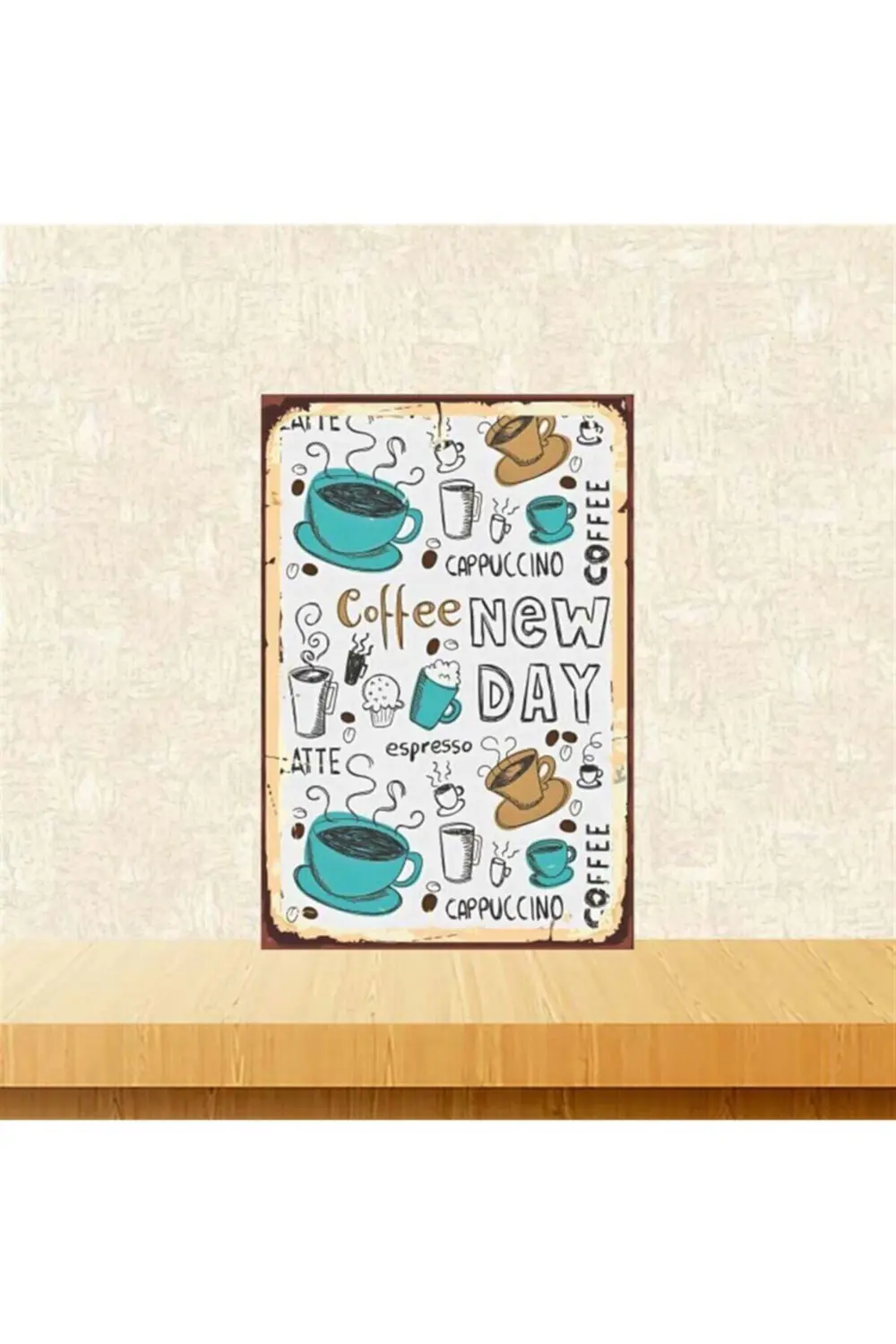 Coffee 20-30 Cm Retro Ahşap Poster Tkfx3675