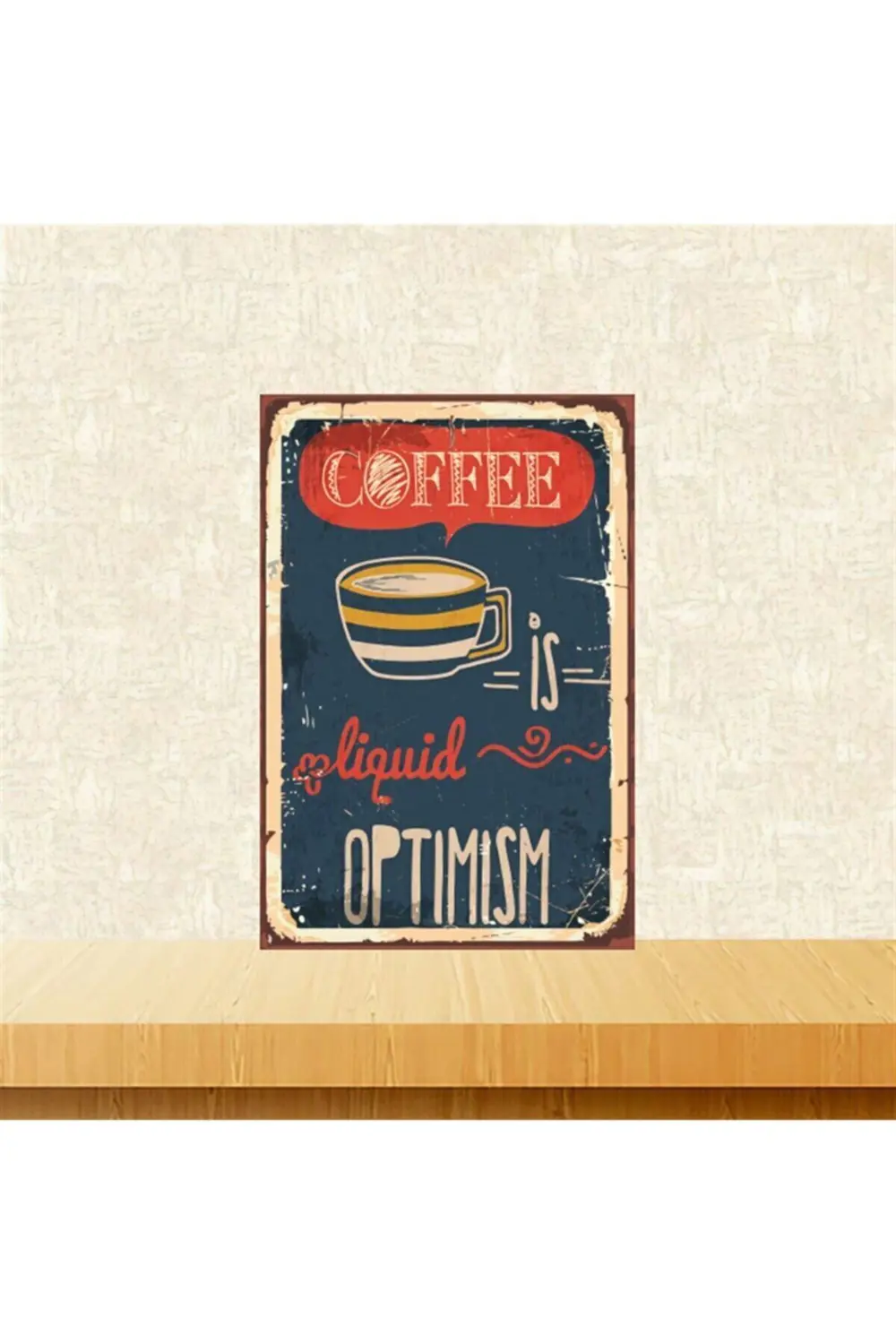 Coffee Optimism 20-30 Cm Retro Ahşap Tablo Tkfx5338