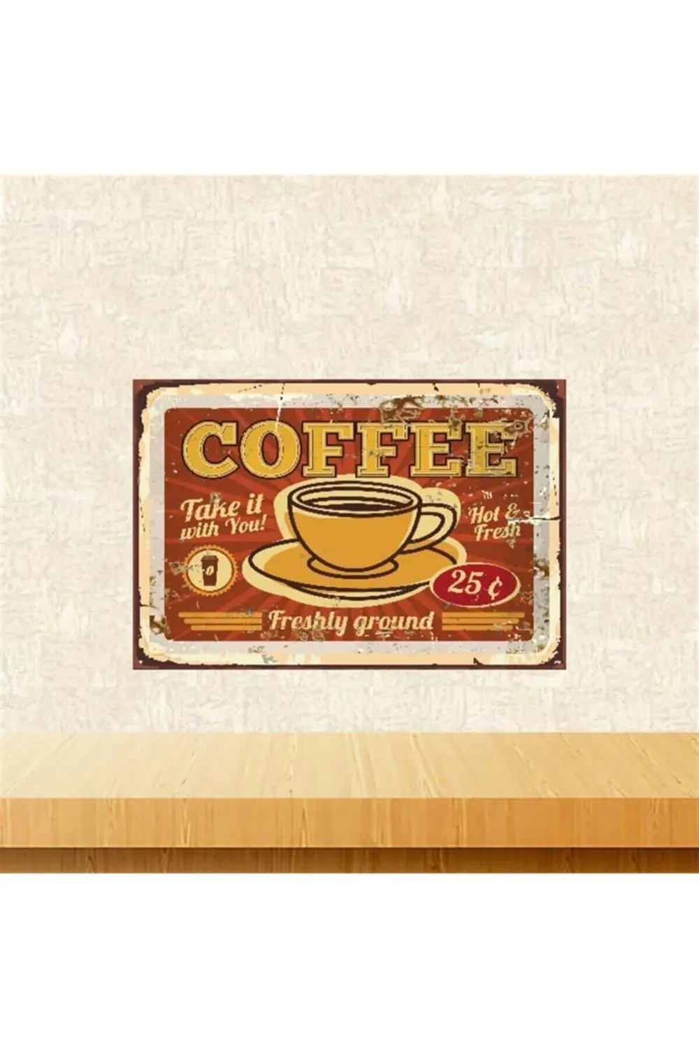 Coffee Retro Ahşap Poster Tkfx3986 20x30 cm
