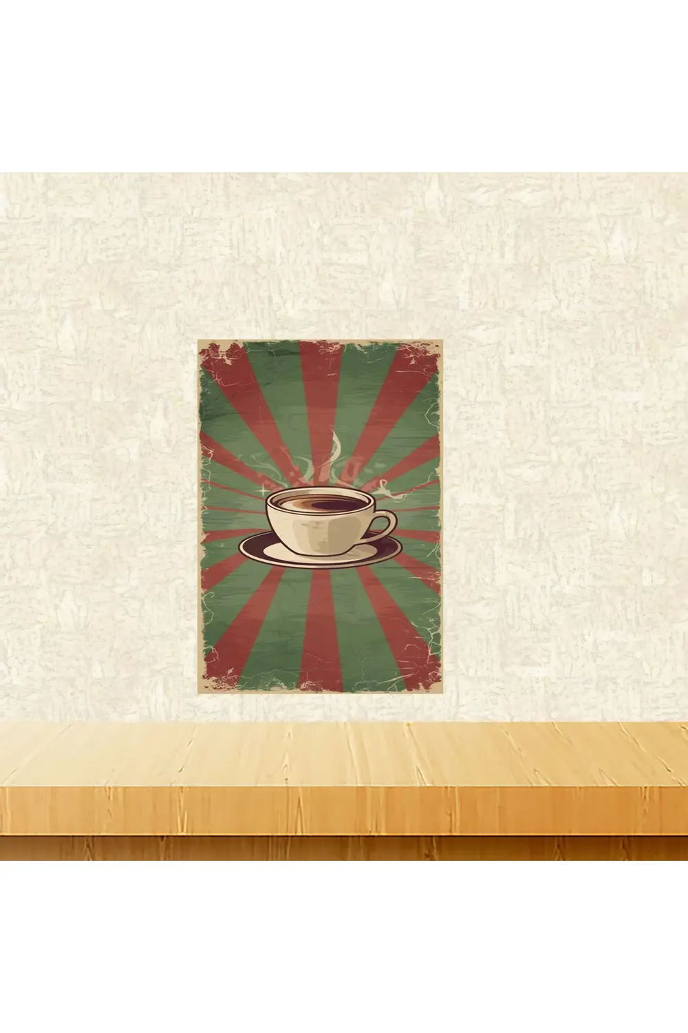 Coffee Temalı 20 x 30 CM MDF Ahşap Duvar Tablosu Arkasından Yapış