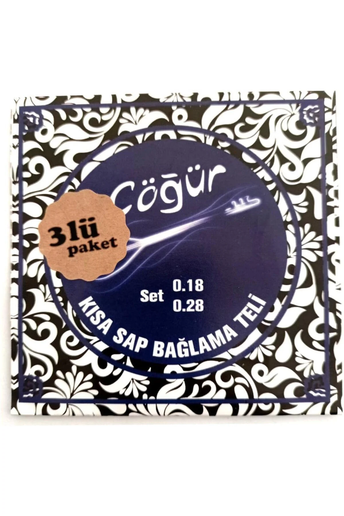 Çöğür 3CGR18 3 Takım Kısa Sap Saz Teli 0.18 Takım Bağlama Teli 00