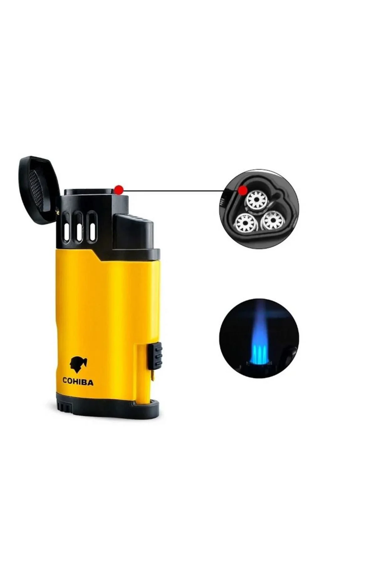 Cohiba CCM0776 Jet Torch Delicili Puro Çakmağı Sarı