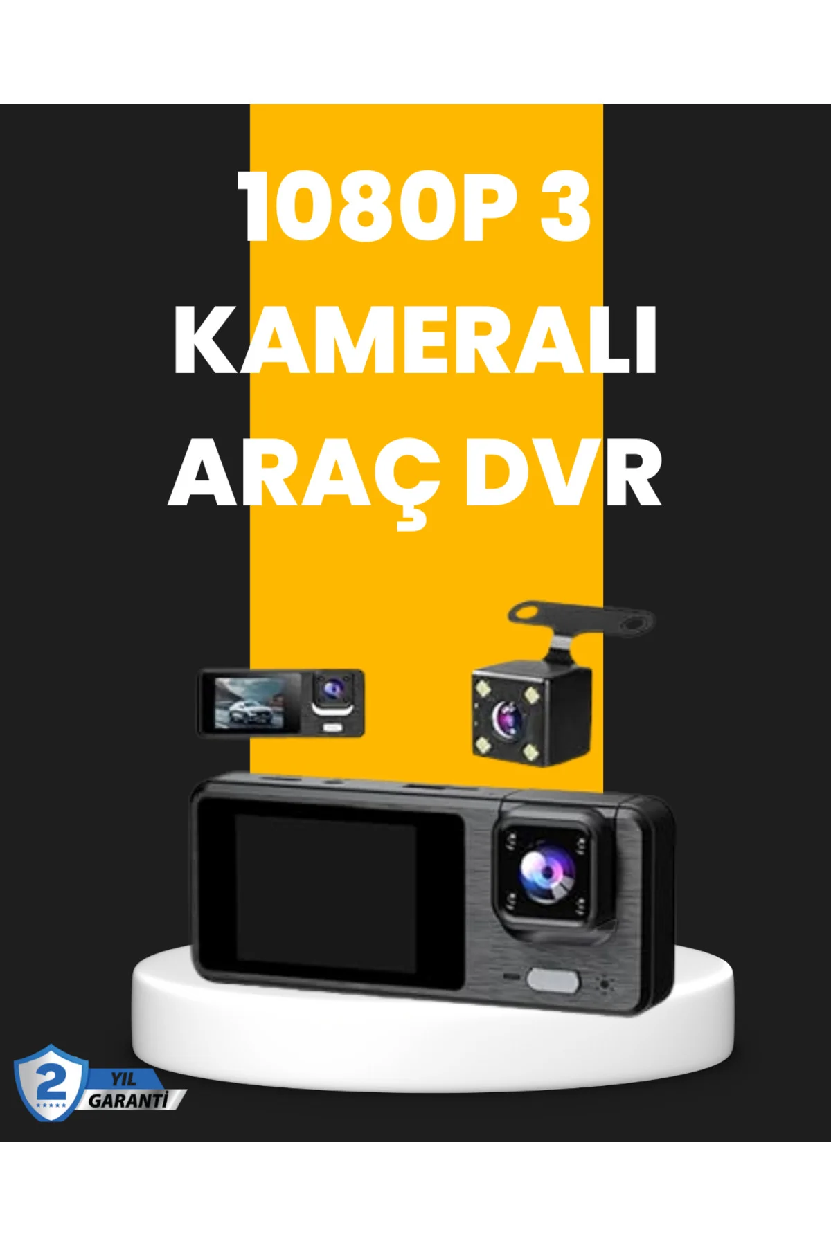 Çok Açılı Araç İçi DVR | Ön İç Arka Kamera Döngü Video Kaydı - ay