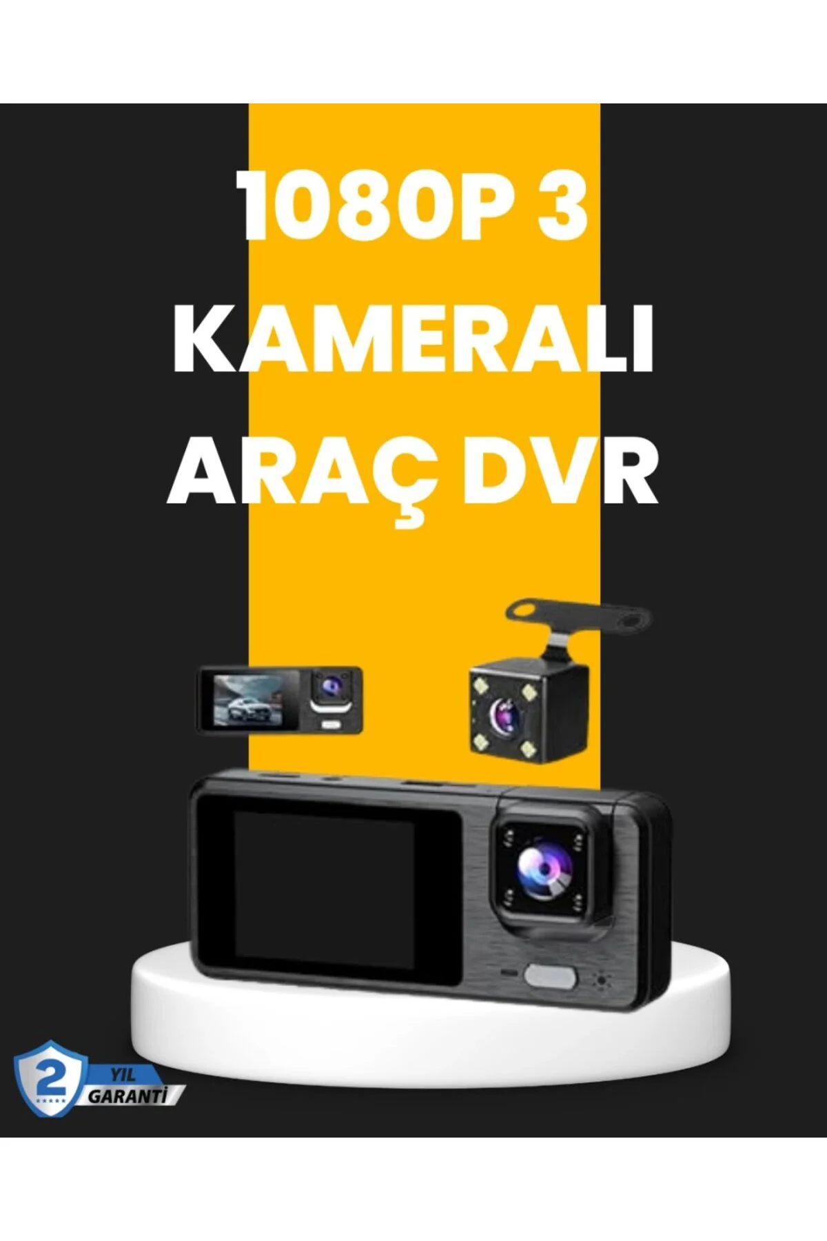 Çok Açılı Araç İçi Dvr | Ön İç Arka Kamera, Döngü Video Kaydı