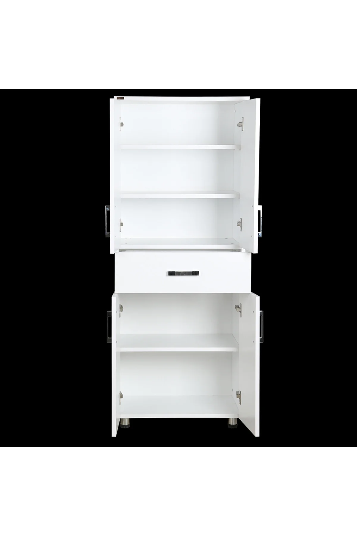 Çok Amaçlı 12940 Dolap Model Hard Parlak BEYAZ Suntalem 4Raf 1Çekm 180 El Yapım - Görsel 2