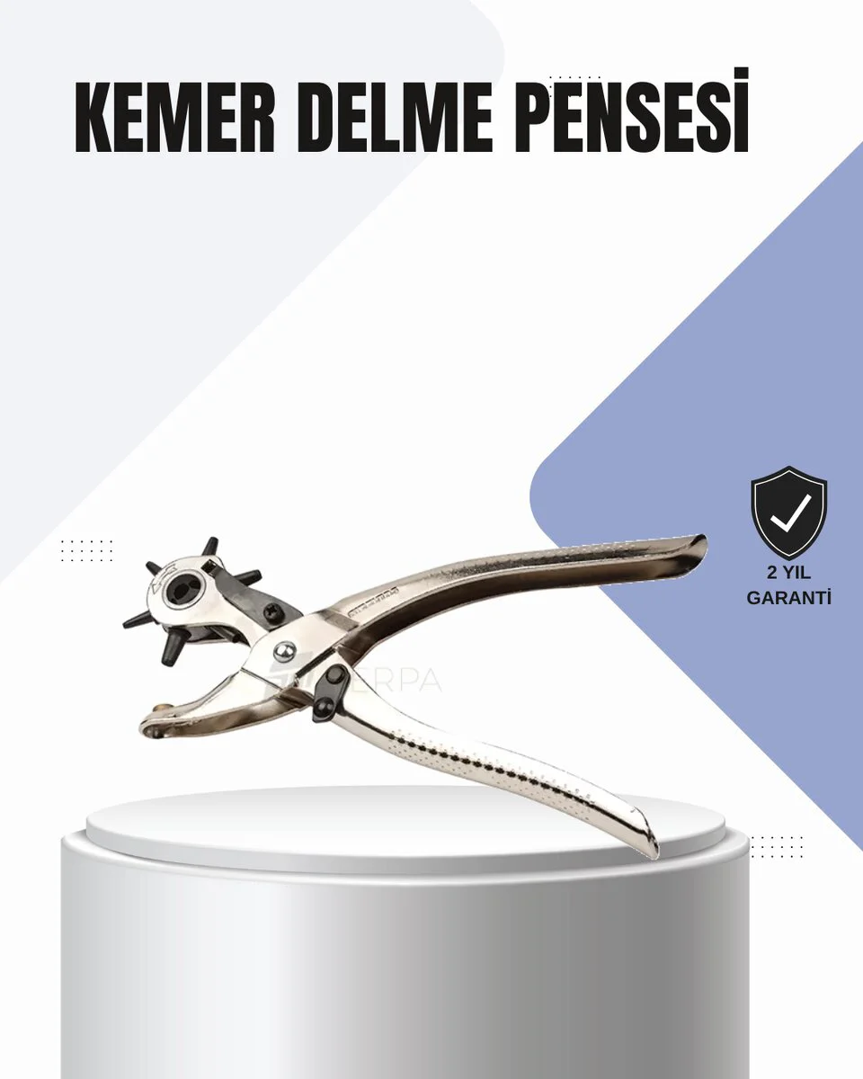 Çok Amaçlı 6 Farklı Delik Boyu Ayarlı Deri Delme Pencesi - Kemer, Çanta ve Terzilik İçin