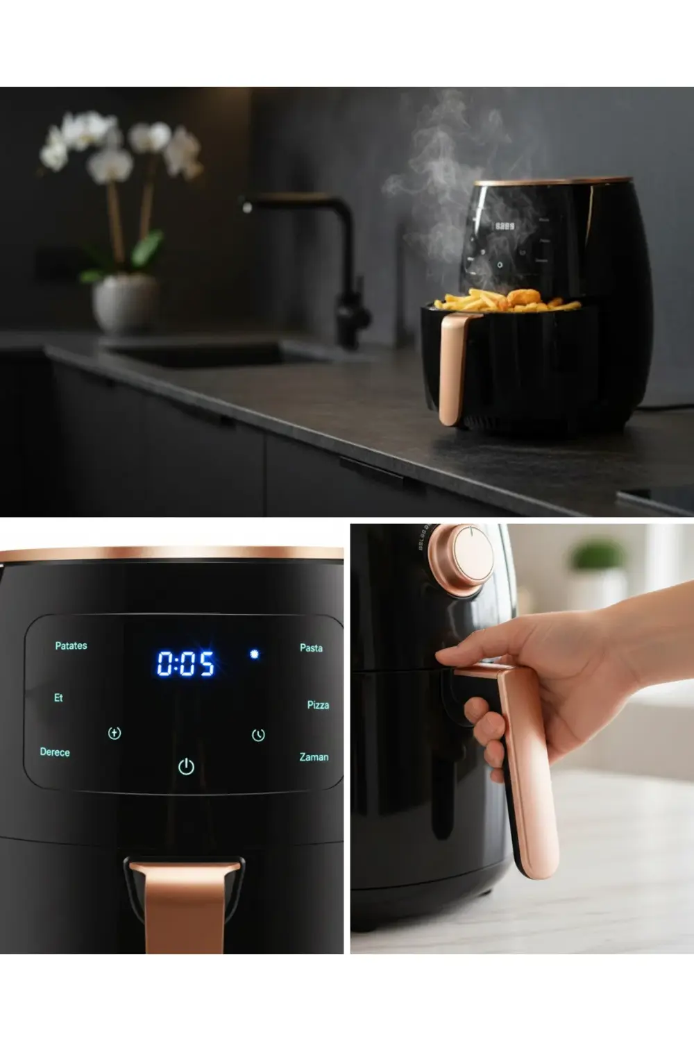 Çok Amaçlı Air Fryer Kızartma Fırınlama ve Isıtma Özellikli
