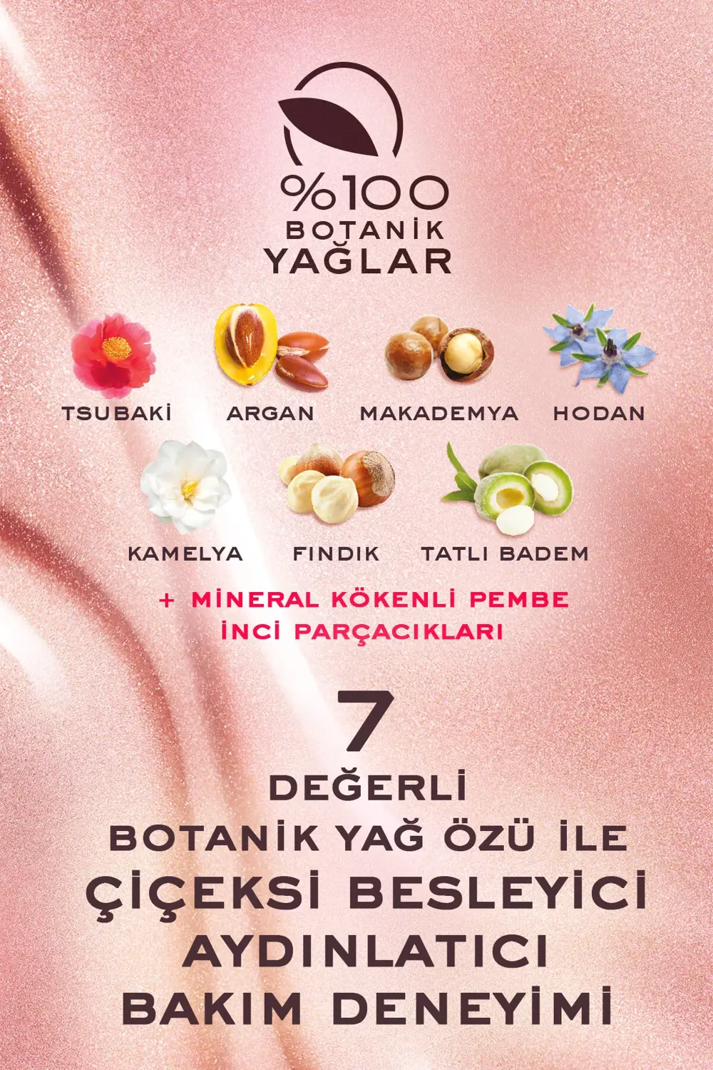 Çok Amaçlı Altın Parıltılı Çiçeksi Kuru Yağ (Yüz, Vücut, Saç) 50
