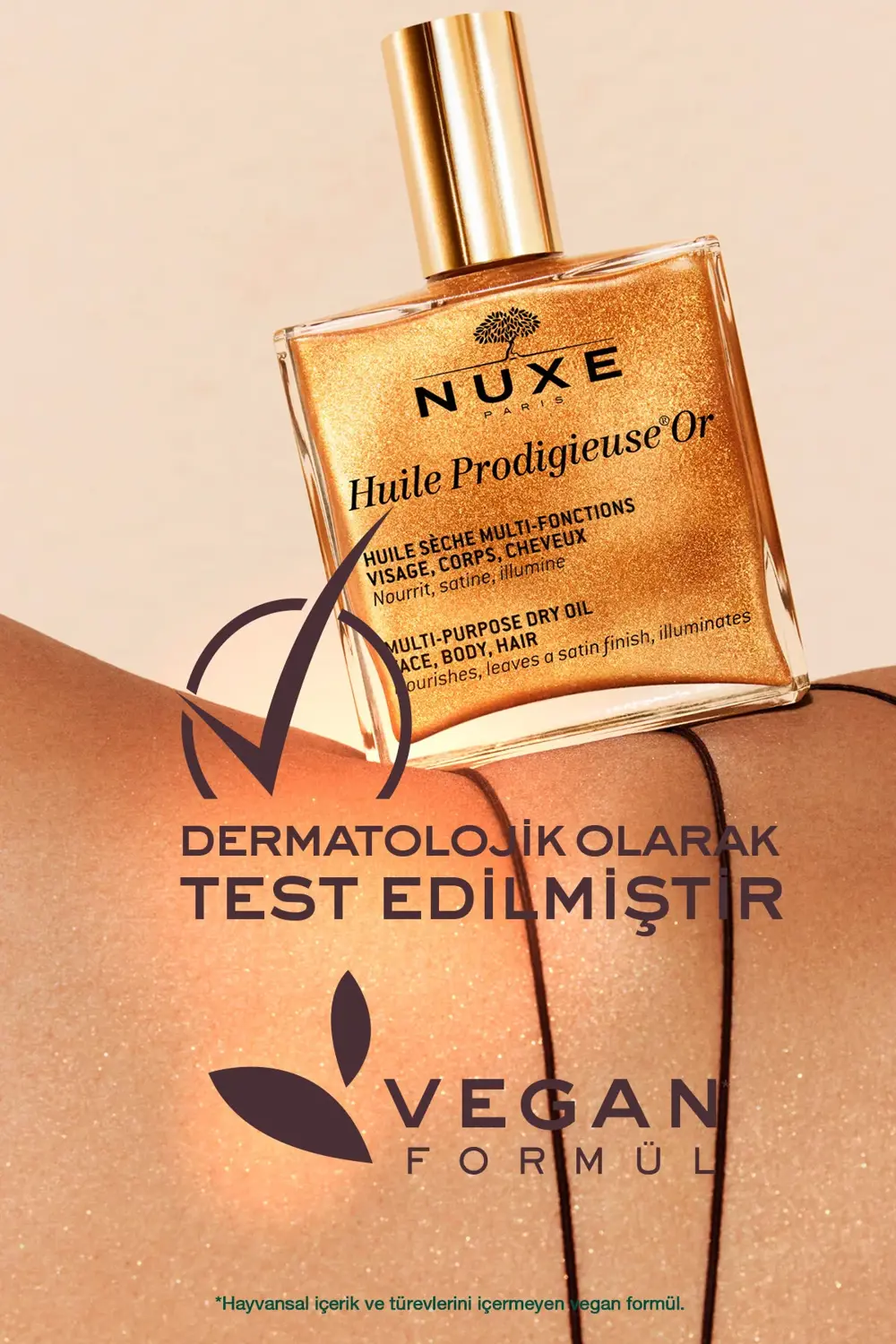 Çok Amaçlı Altın Parıltılı Kuru Yağ (Yüz, Vücut, Saç) 50 ml